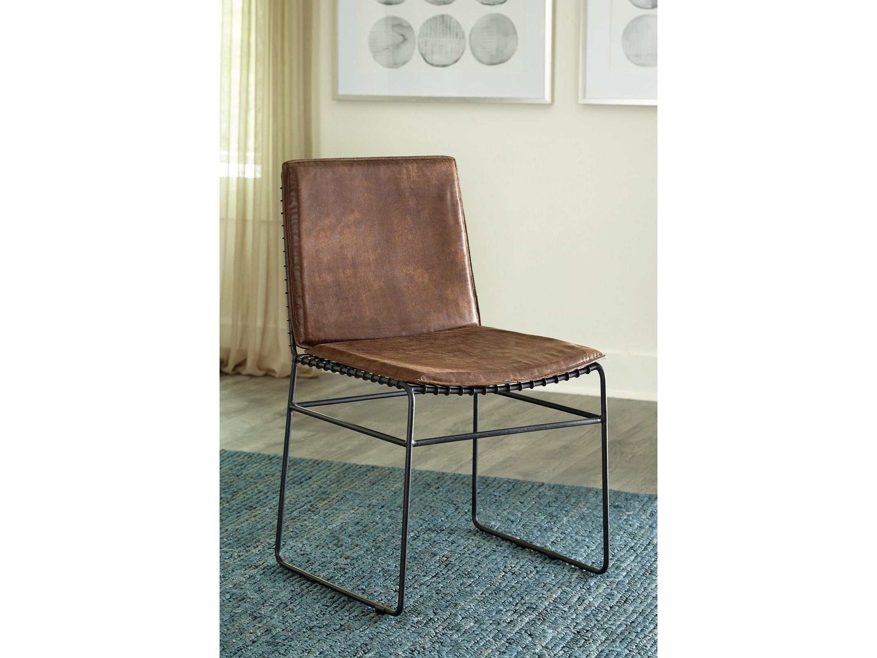 Sherman Antique Brown & Matte Black Side Chairs (Set of 2) - Ornate Home