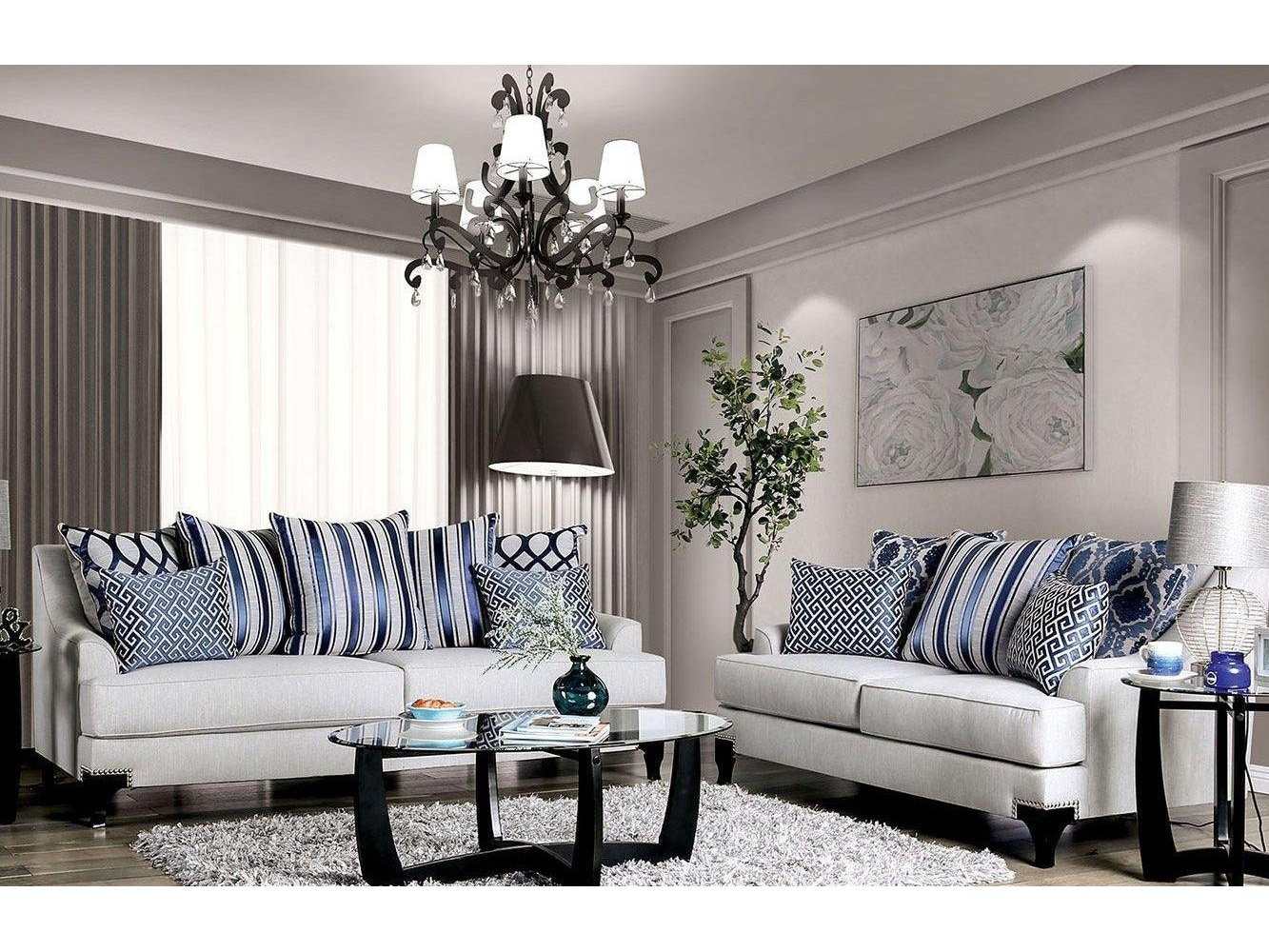 Sisseton Light Gray Stationary Sofa & Loveseat 2pc - Ornate Home