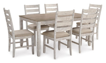 Skempton White/Light Brown Dining Table & Chairs (Set of 7) - Ornate Home