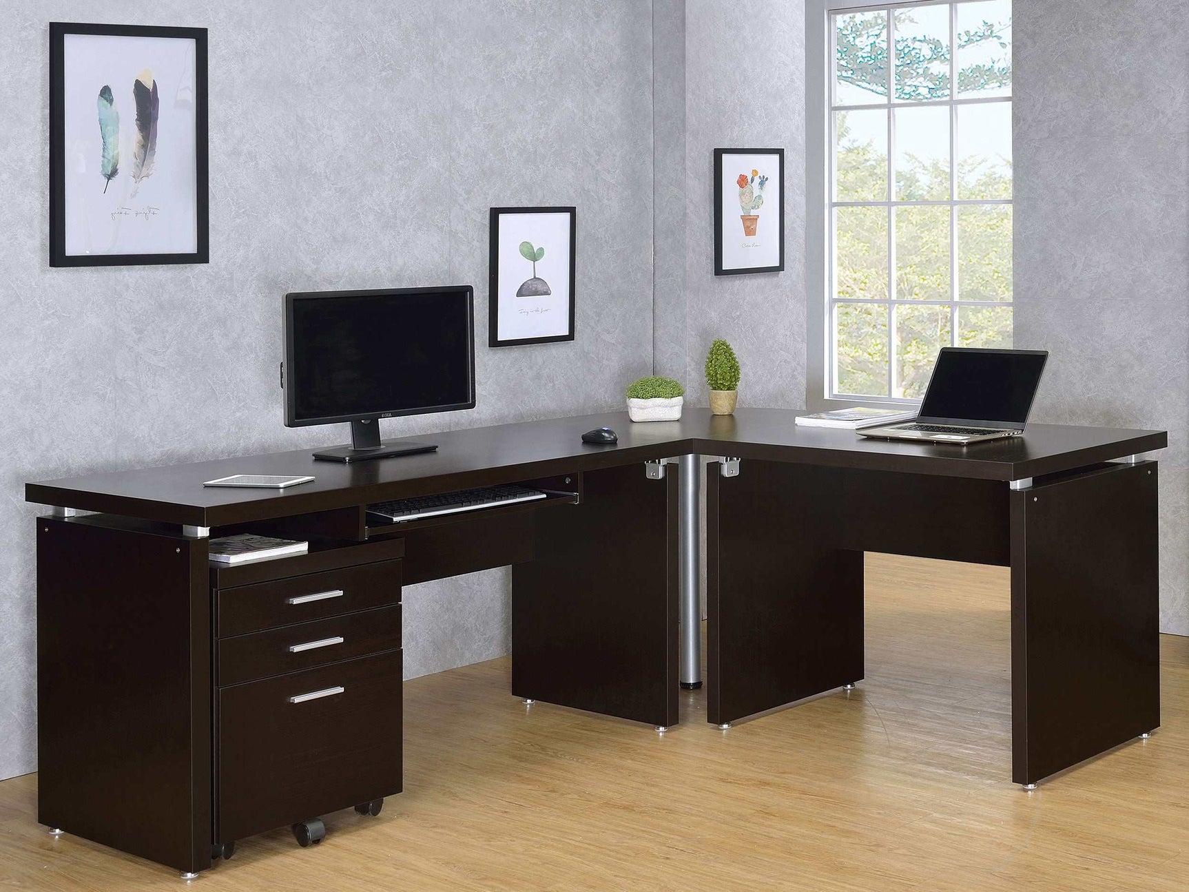Skylar Cappuccino 2 Pc Desk Set - Ornate Home
