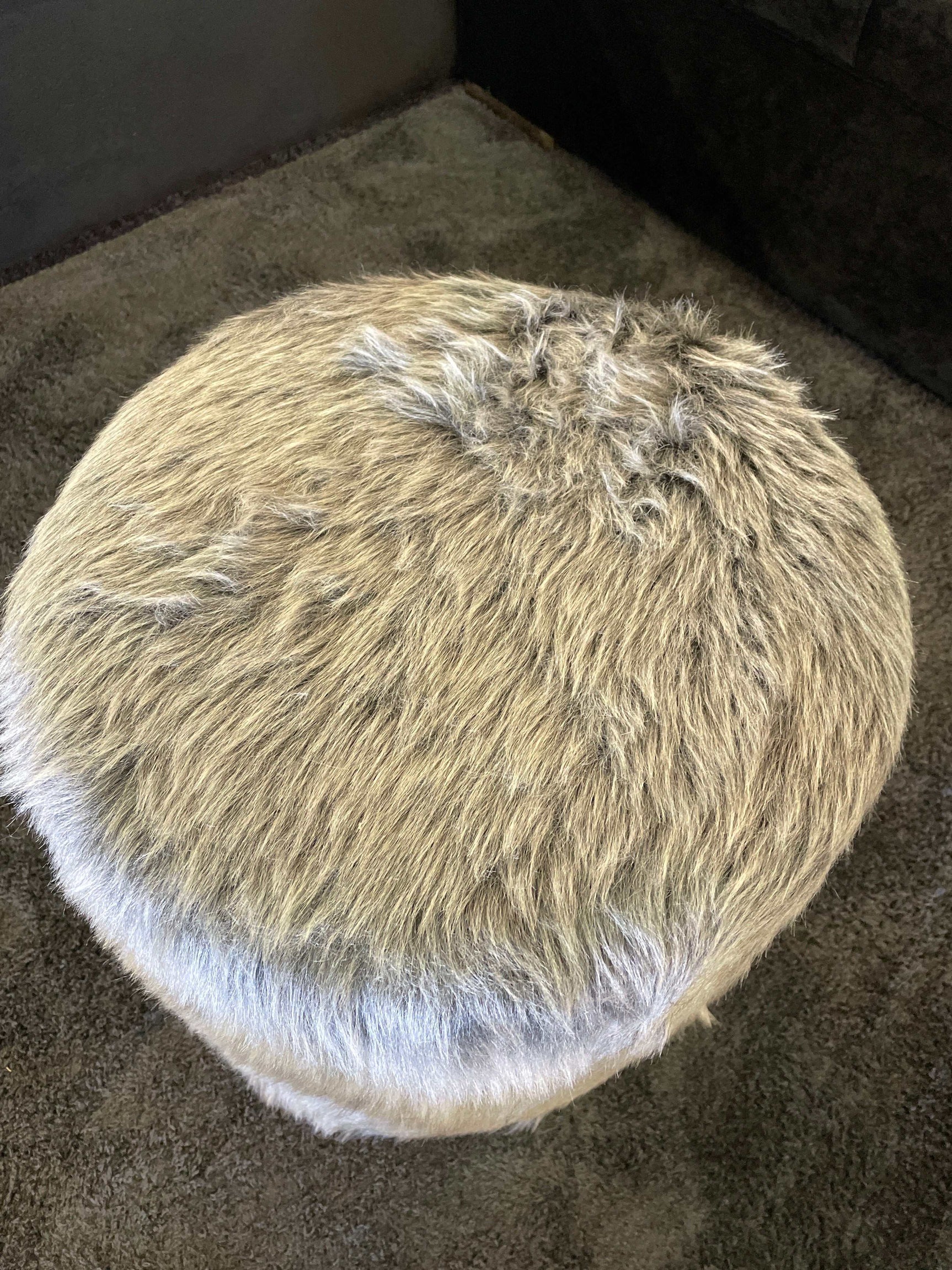 Small Accent Pouf Silver - Ornate Home