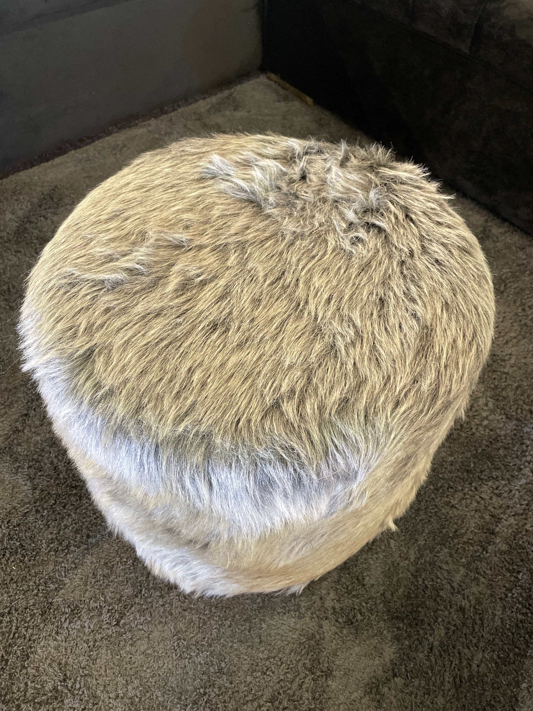 Small Accent Pouf Silver - Ornate Home