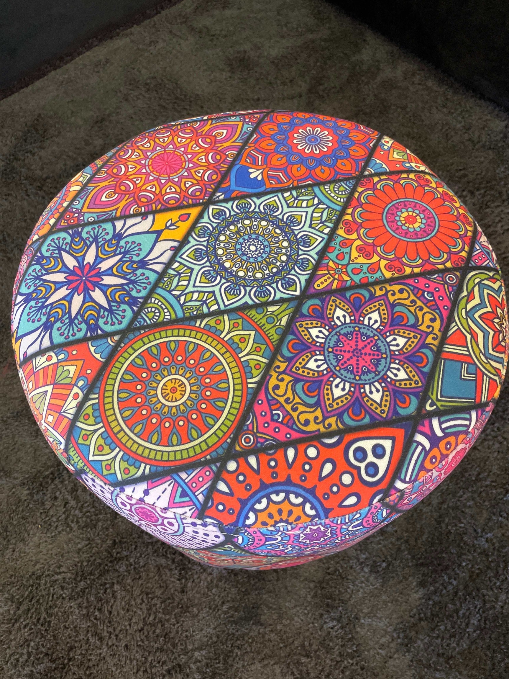 Small Multi Color Accent Pouf - Ornate Home