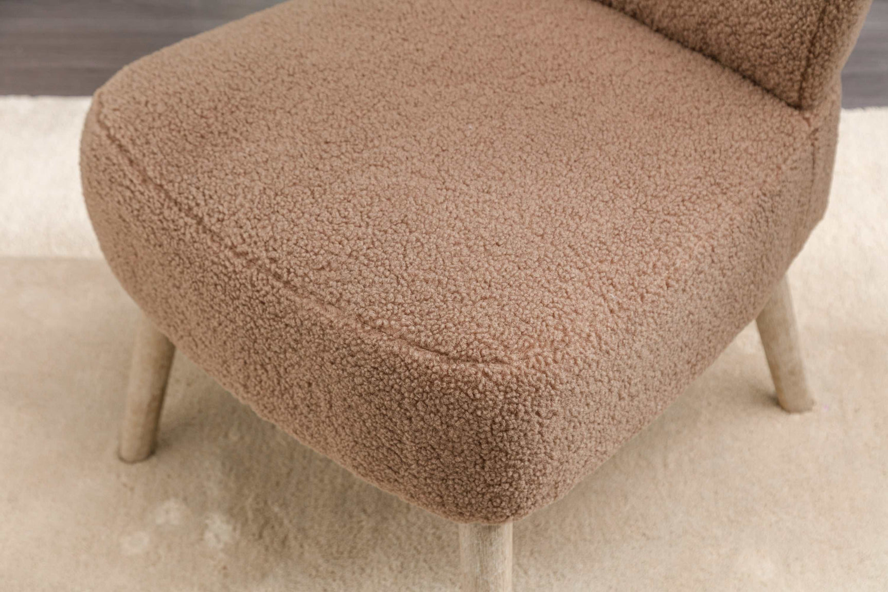 Smithe Teddy Button Accent Slipper Chair Brown - Ornate Home