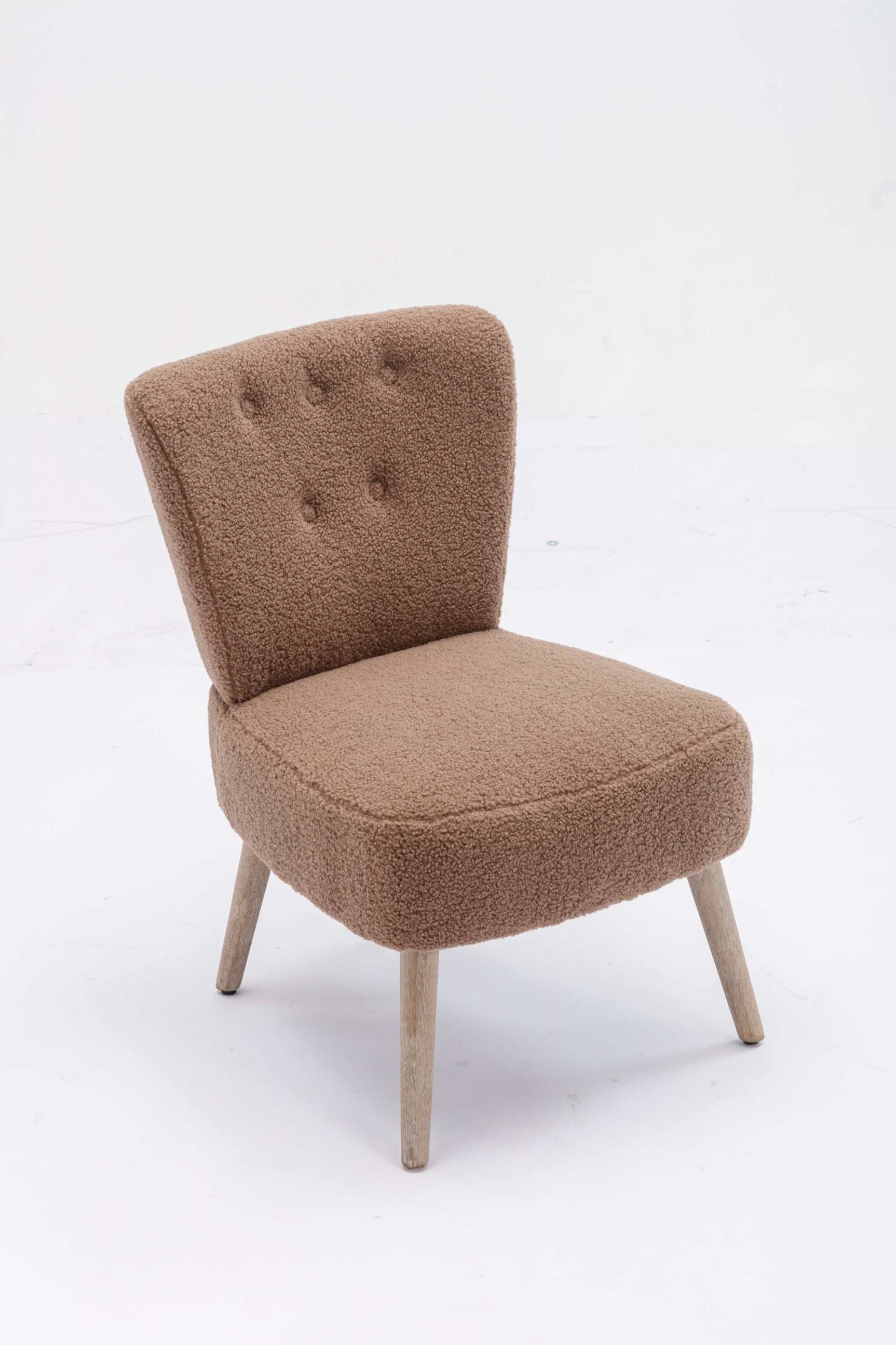 Smithe Teddy Button Accent Slipper Chair Brown - Ornate Home