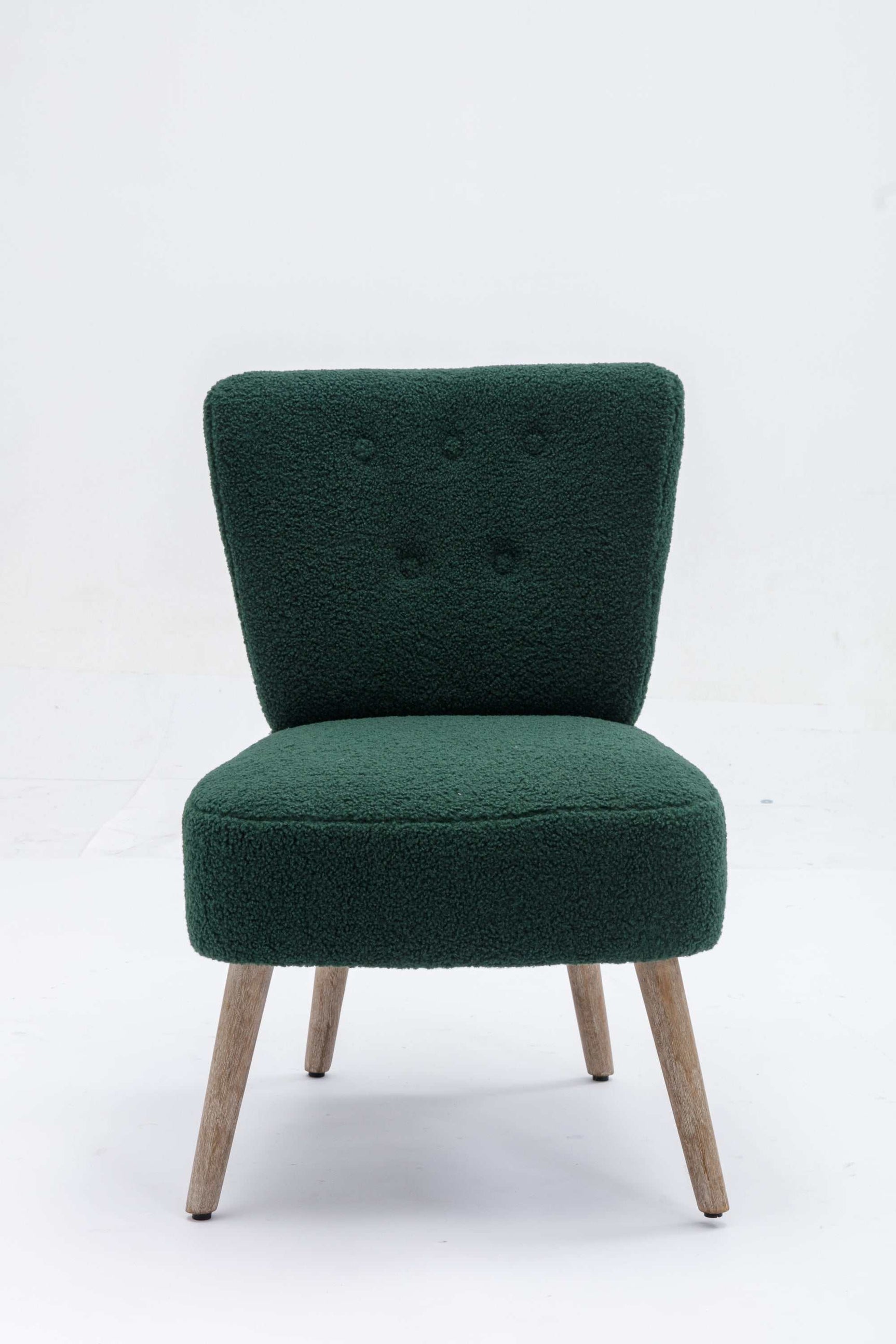 Smithe Teddy Button Accent Slipper Chair Green - Ornate Home