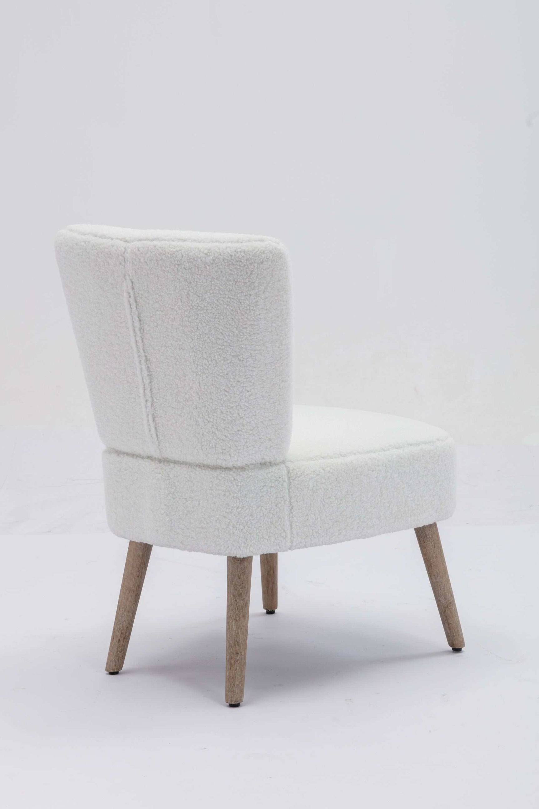 Smithe Teddy Button Accent Slipper Chair White - Ornate Home