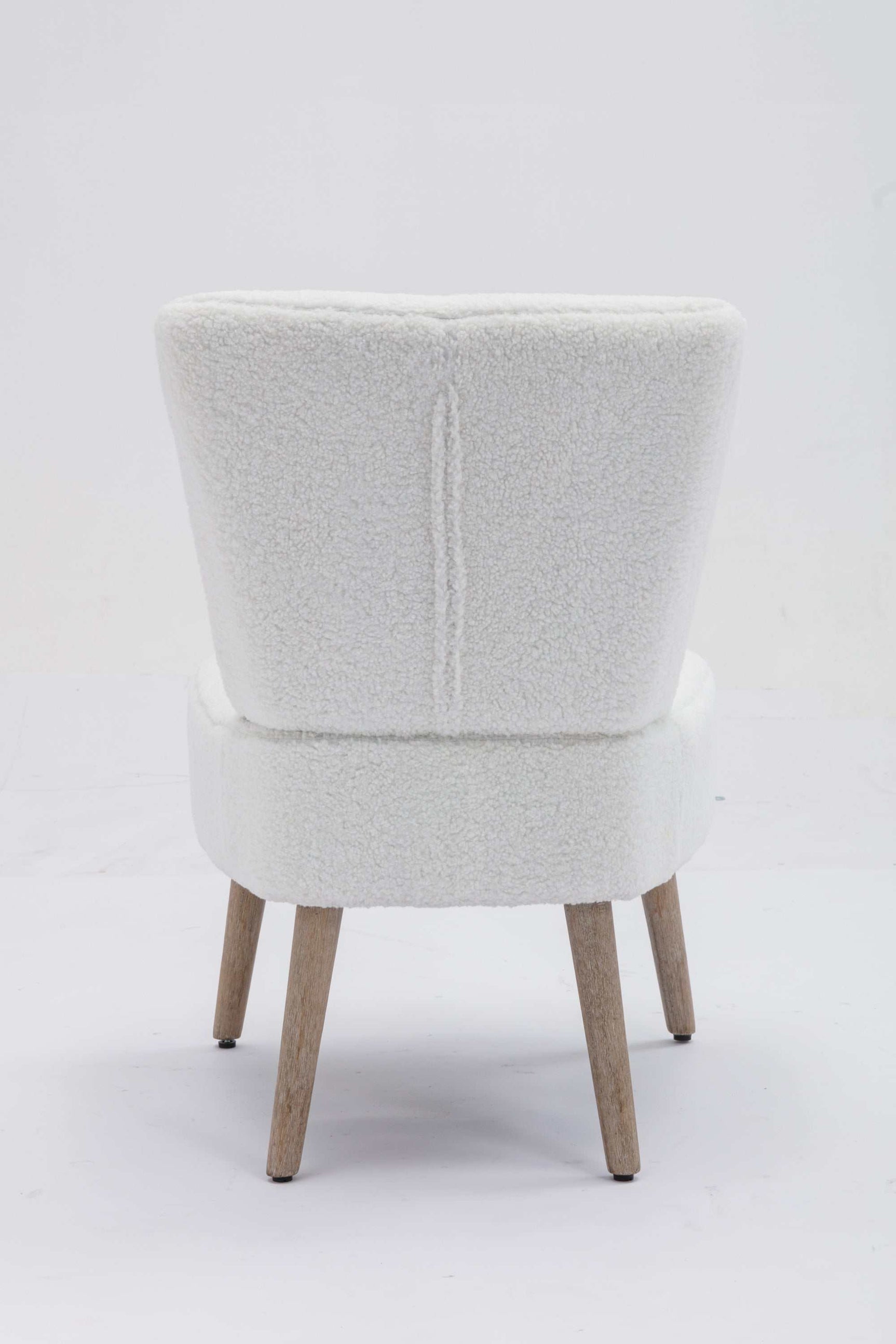 Smithe Teddy Button Accent Slipper Chair White - Ornate Home
