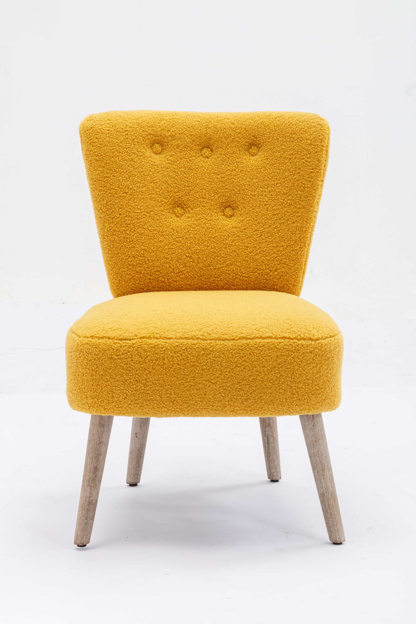 Smithe Teddy Button Accent Slipper Chair Yellow - Ornate Home