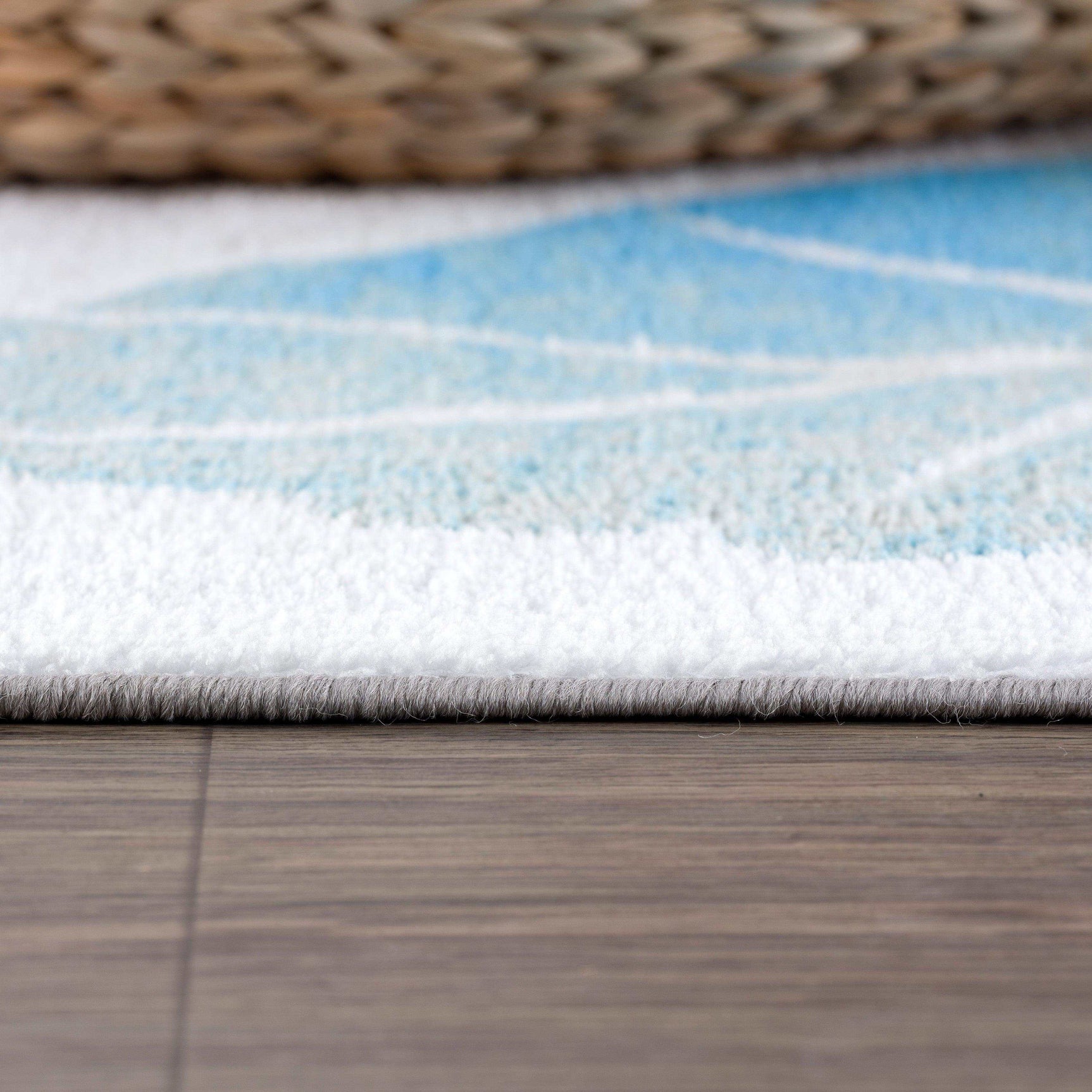 Solana Blue/Gray Floral Indoor NonSlip Area Rugs - Ornate Home