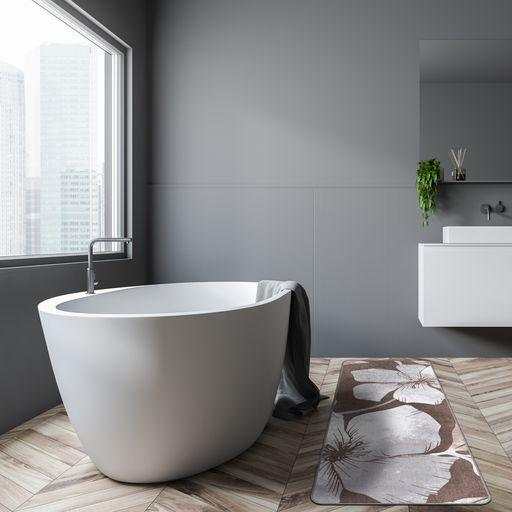 Solana Brown/Gray Floral Indoor NonSlip Area Rugs - Ornate Home