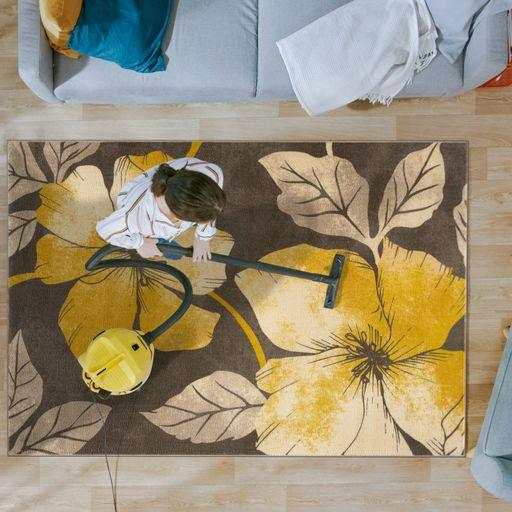 Solana Yellow/Brown Floral Indoor NonSlip Area Rugs - Ornate Home