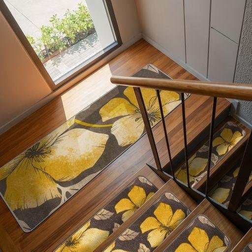 Solana Yellow/Brown Floral Indoor NonSlip Area Rugs - Ornate Home