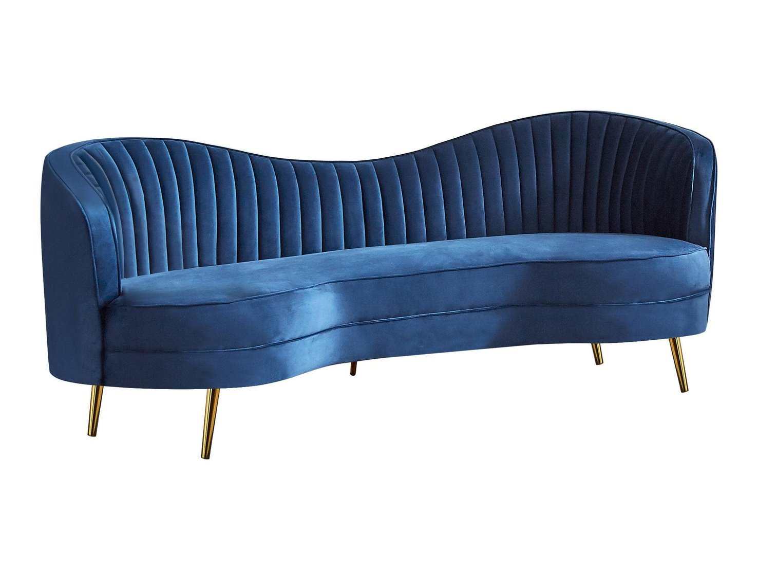 Sophia Blue & Gold Stationary Sofa - Ornate Home