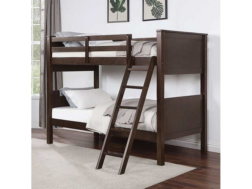 Stamos Walnut Twin/Twin Bunk Bed - Ornate Home