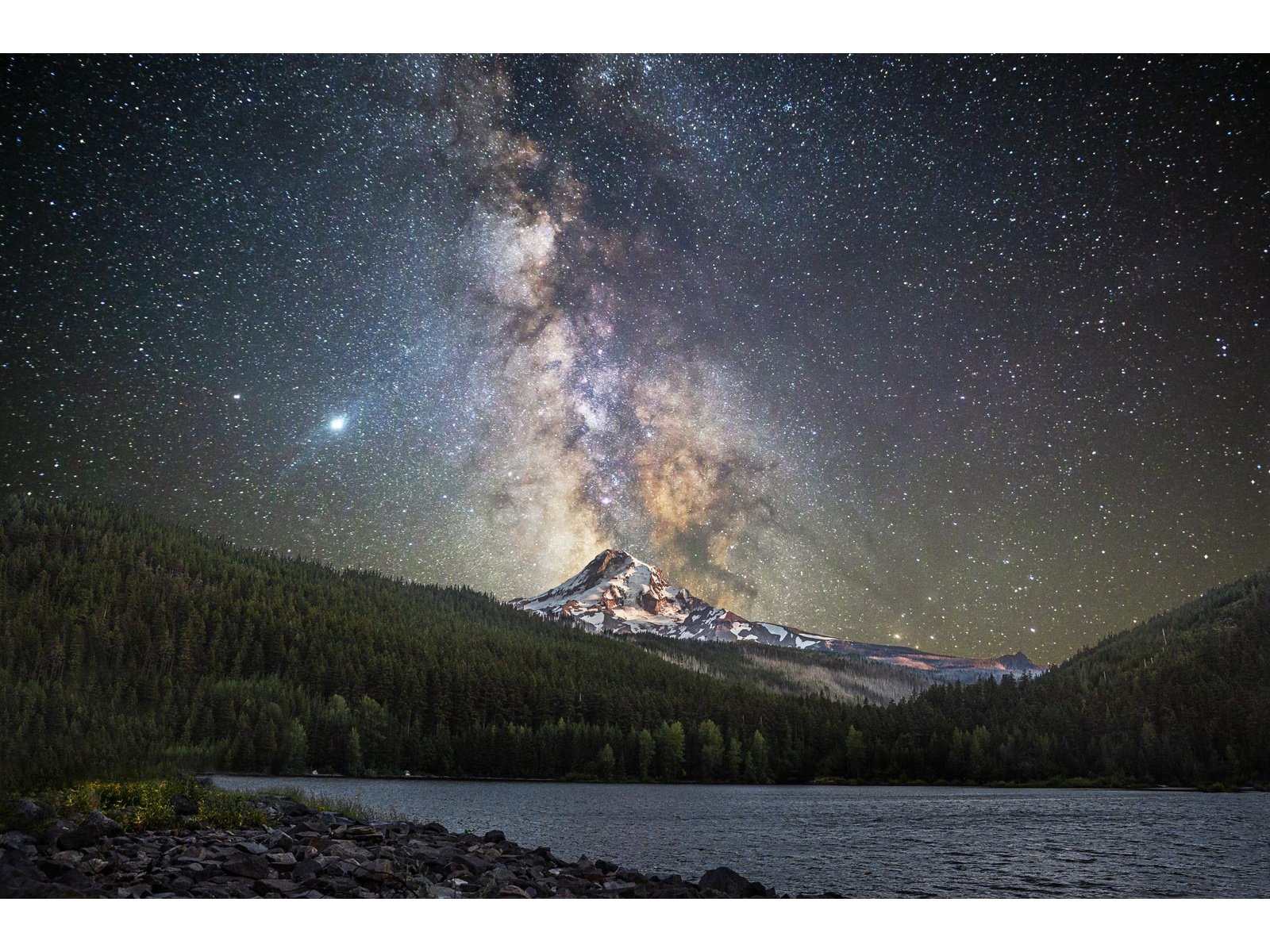 Starry Mountain Tempered Glass w / Foil Wall Art - Ornate Home