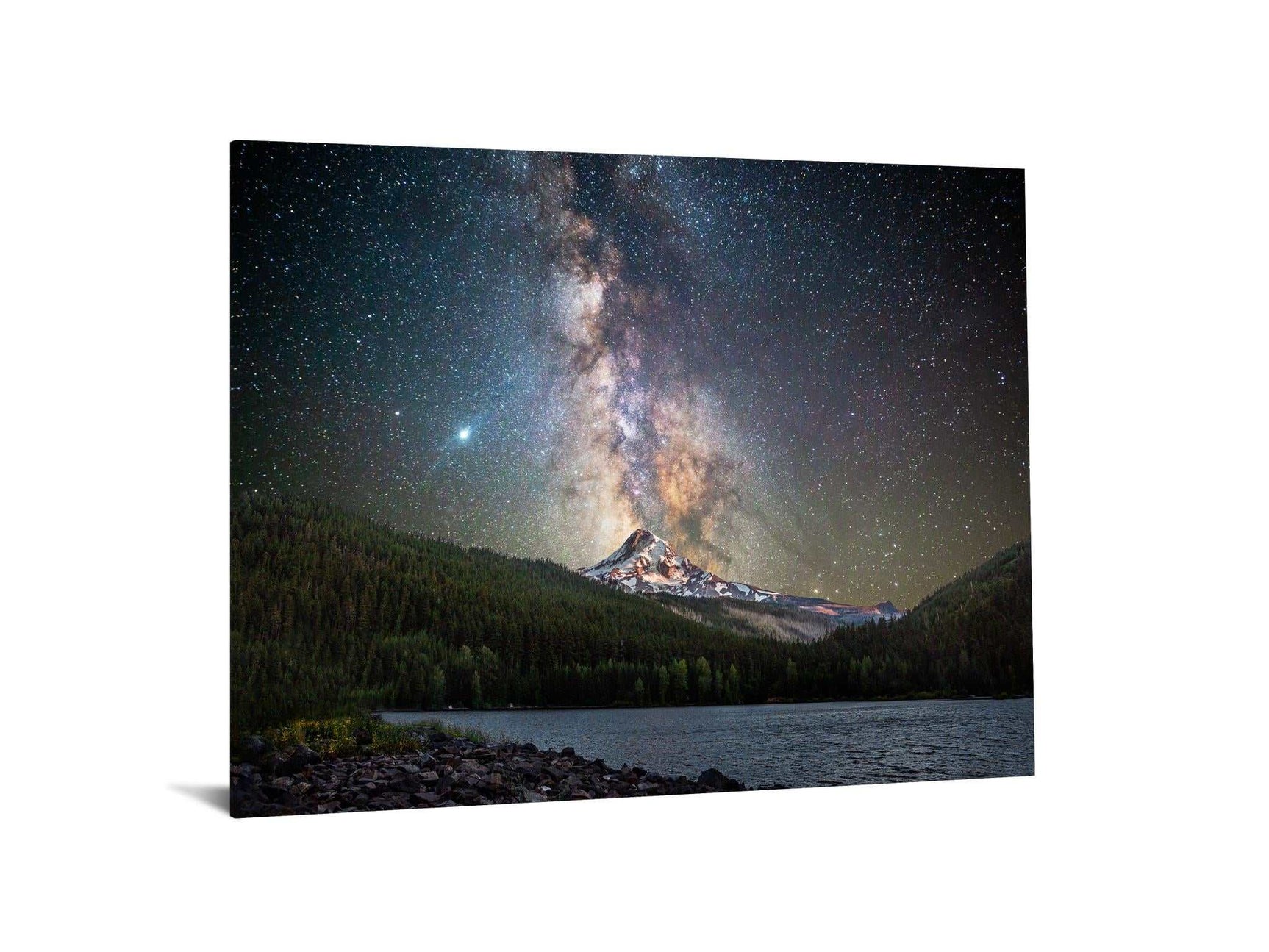 Starry Mountain Tempered Glass w / Foil Wall Art - Ornate Home