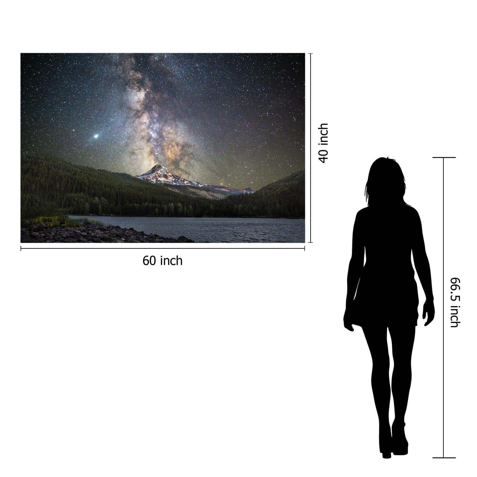 Starry Mountain Tempered Glass w / Foil Wall Art - Ornate Home