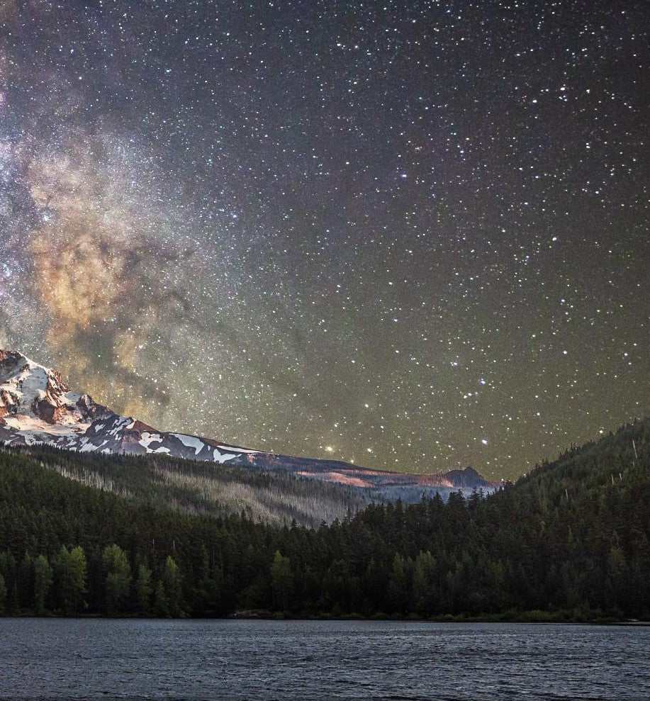 Starry Mountain Tempered Glass w / Foil Wall Art - Ornate Home