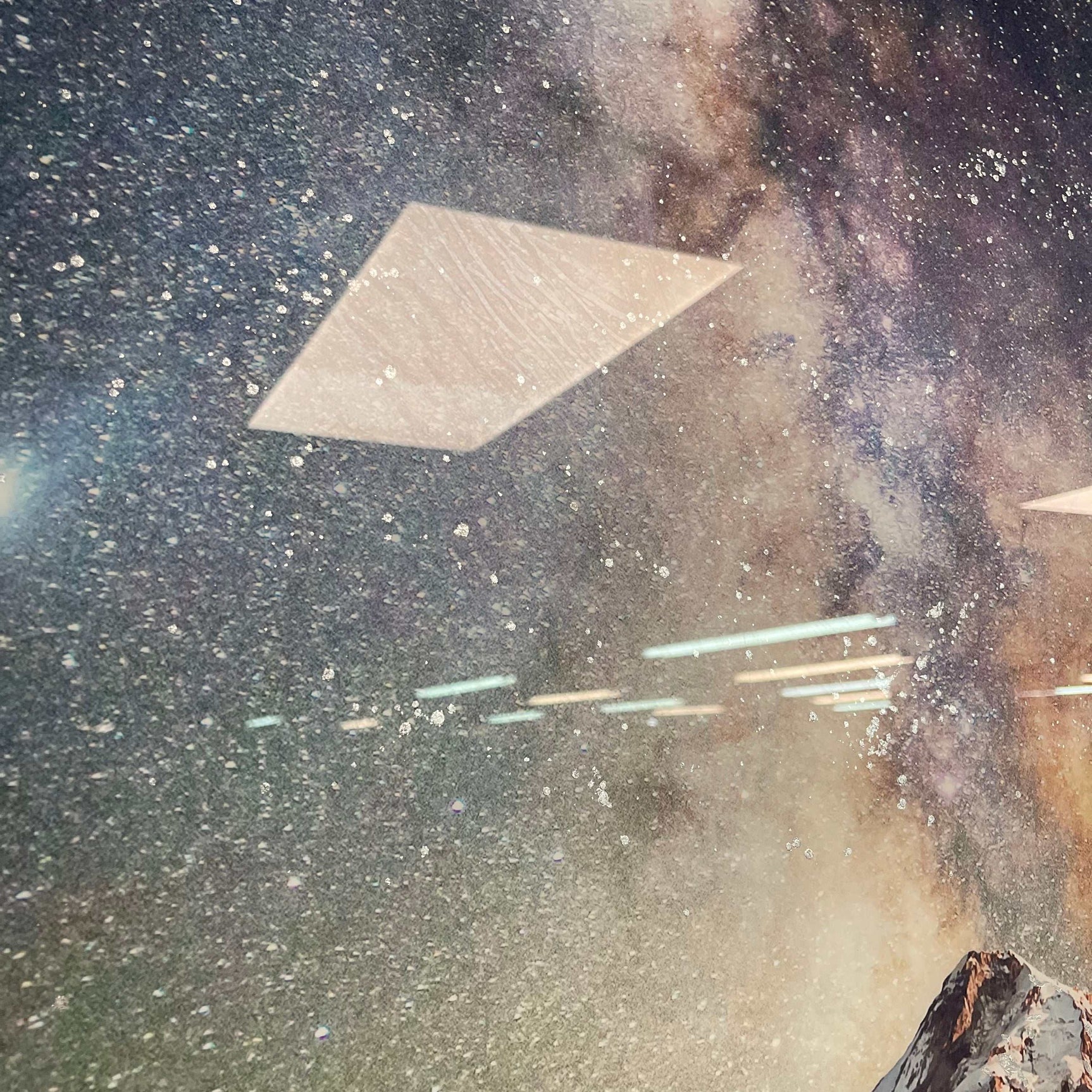 Starry Mountain Tempered Glass w / Foil Wall Art - Ornate Home