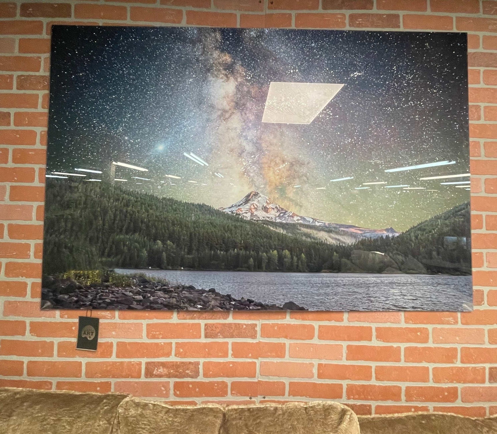 Starry Mountain Tempered Glass w / Foil Wall Art - Ornate Home