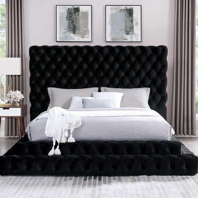 Stefania Black Queen Platform Bed - Ornate Home