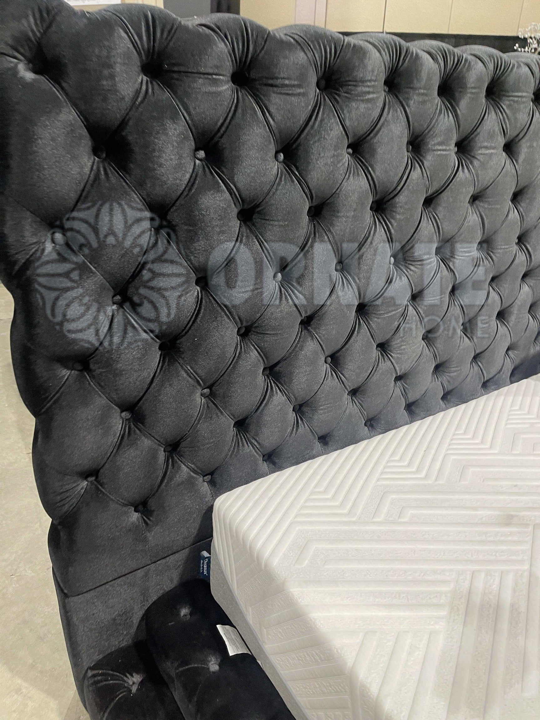 Stefania Black Queen Platform Bed - Ornate Home