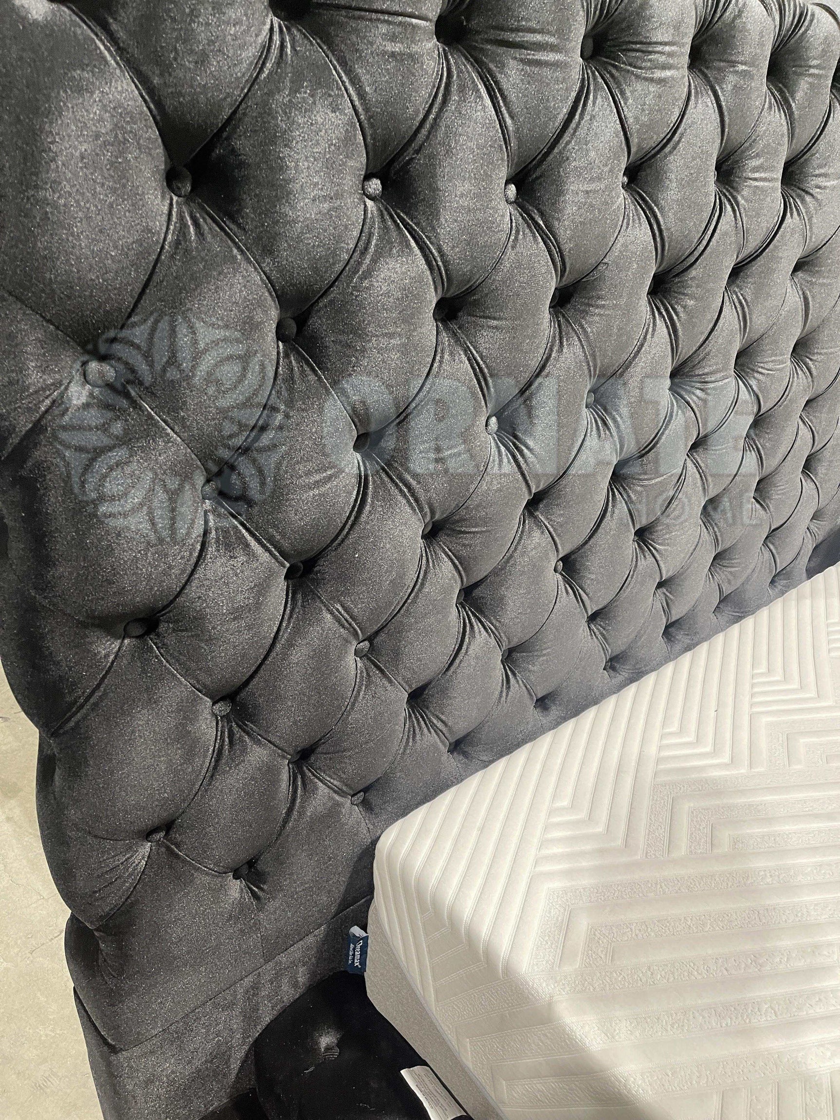 Stefania Black Queen Platform Bed - Ornate Home