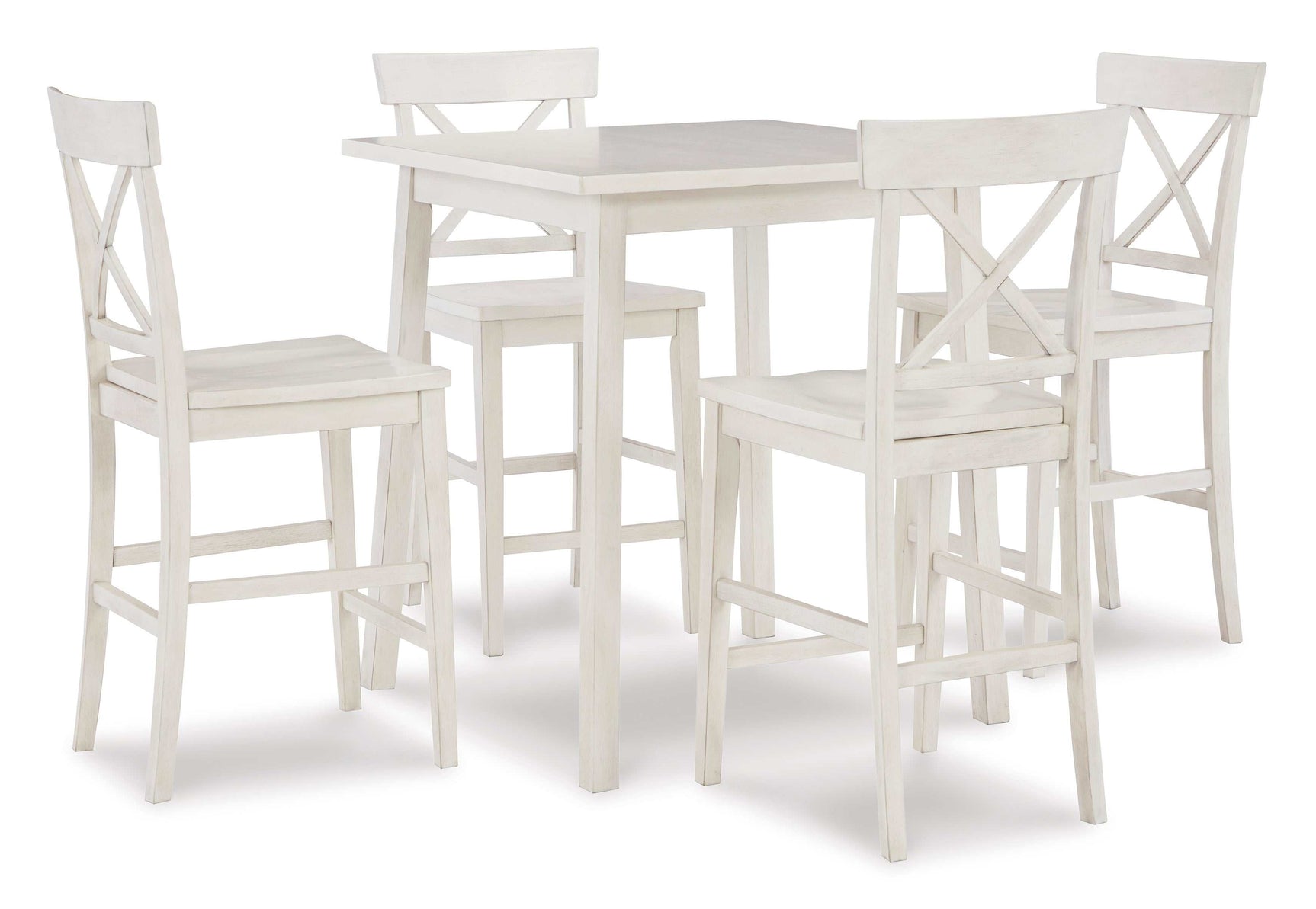 Stuven White Counter Height Dining Set w/ Chairs - Ornate Home