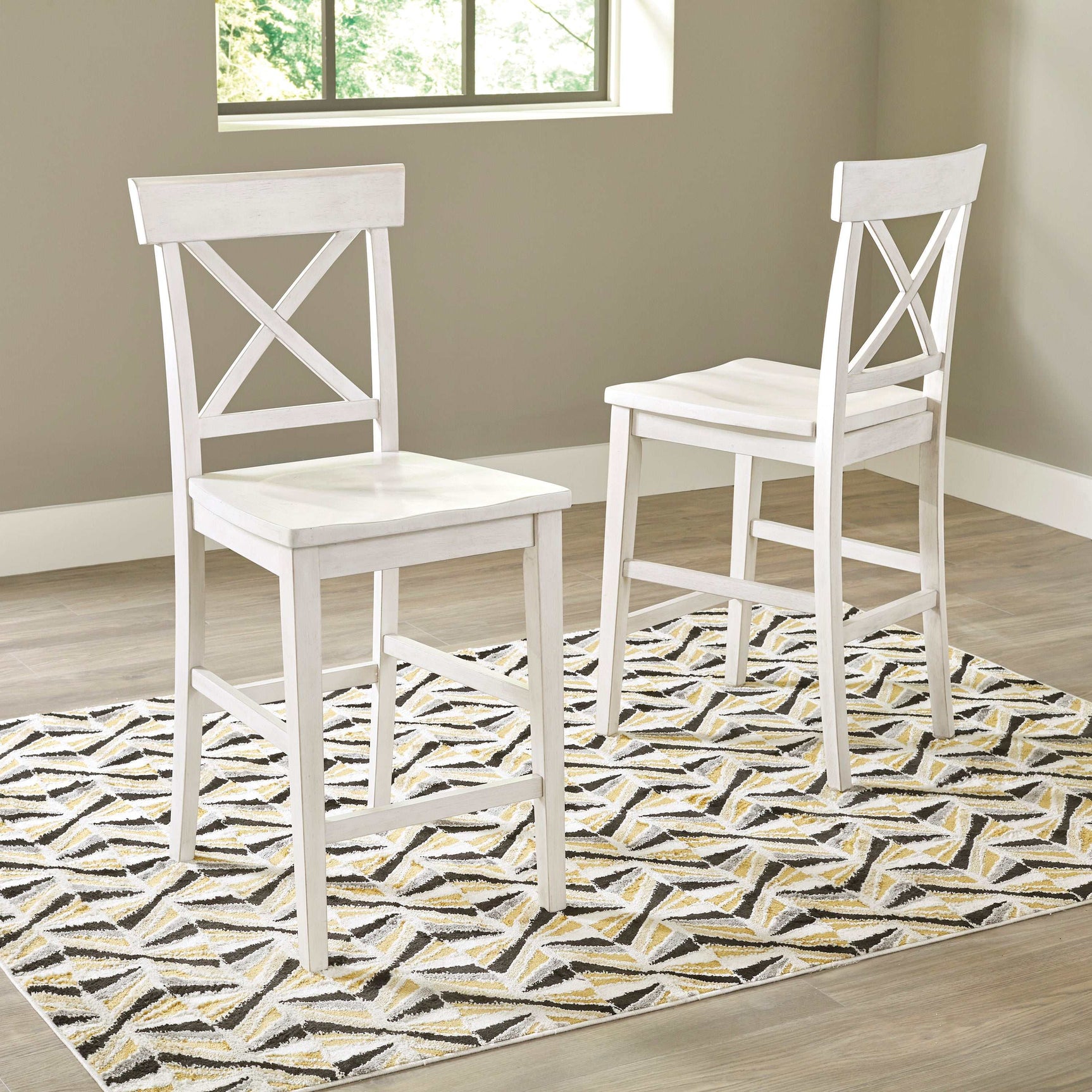 Stuven White Counter Height Dining Set w/ Chairs - Ornate Home