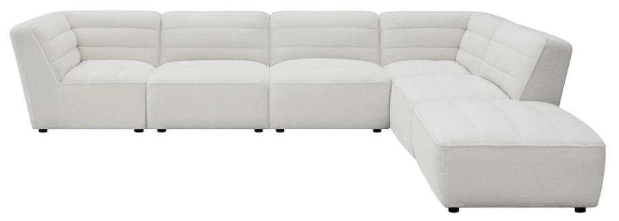 Sunny Natural White 6pc Modular Sectional Living Room Set - Ornate Home