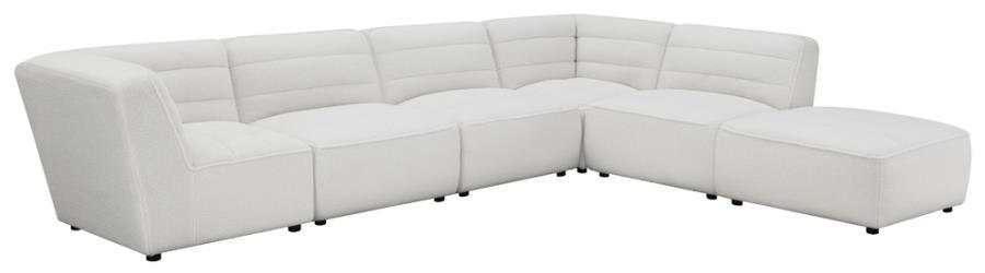 Sunny Natural White 6pc Modular Sectional Living Room Set - Ornate Home