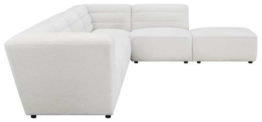 Sunny Natural White 6pc Modular Sectional Living Room Set - Ornate Home