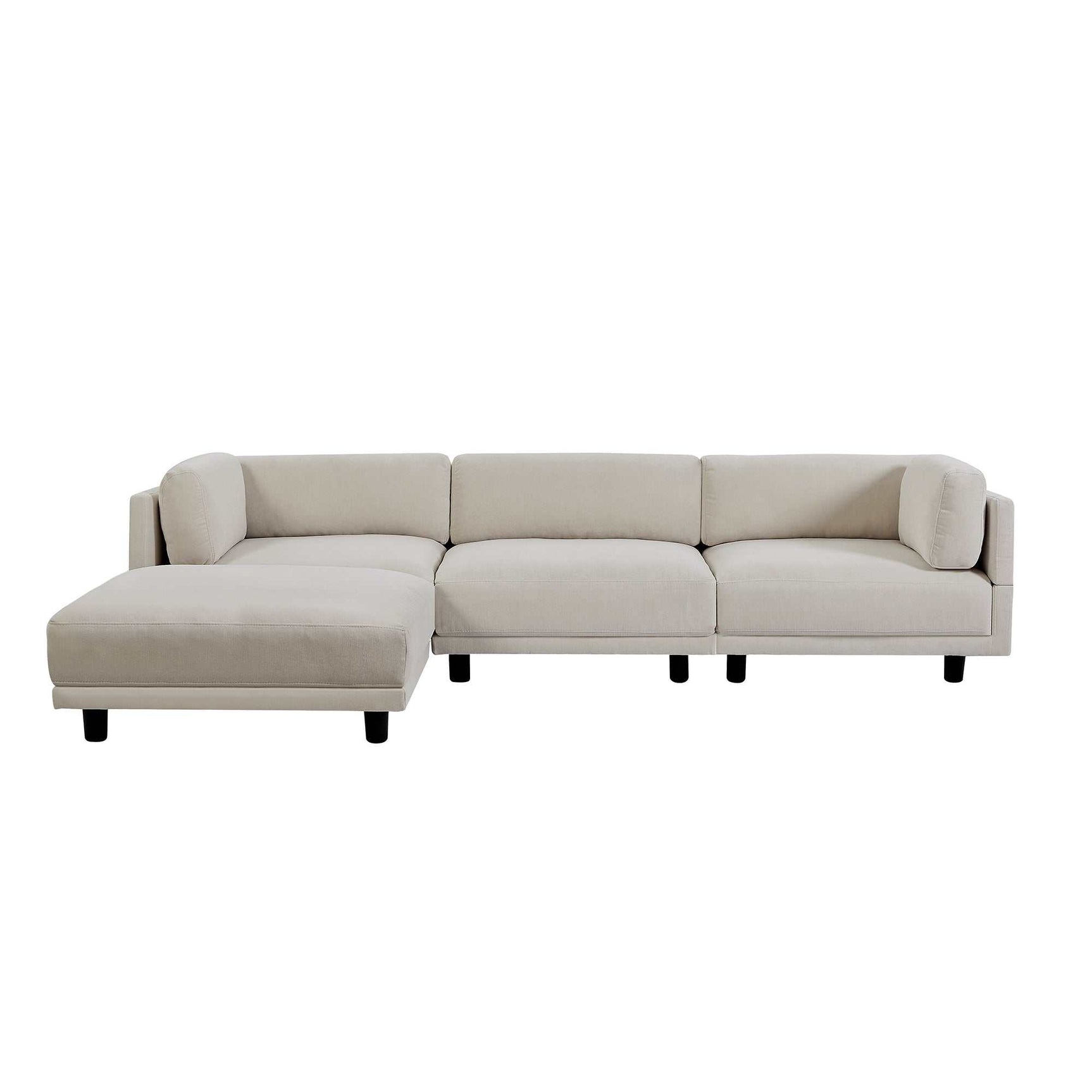 Sutter Sectional Sofa with Reversible Chaise Beige - Ornate Home