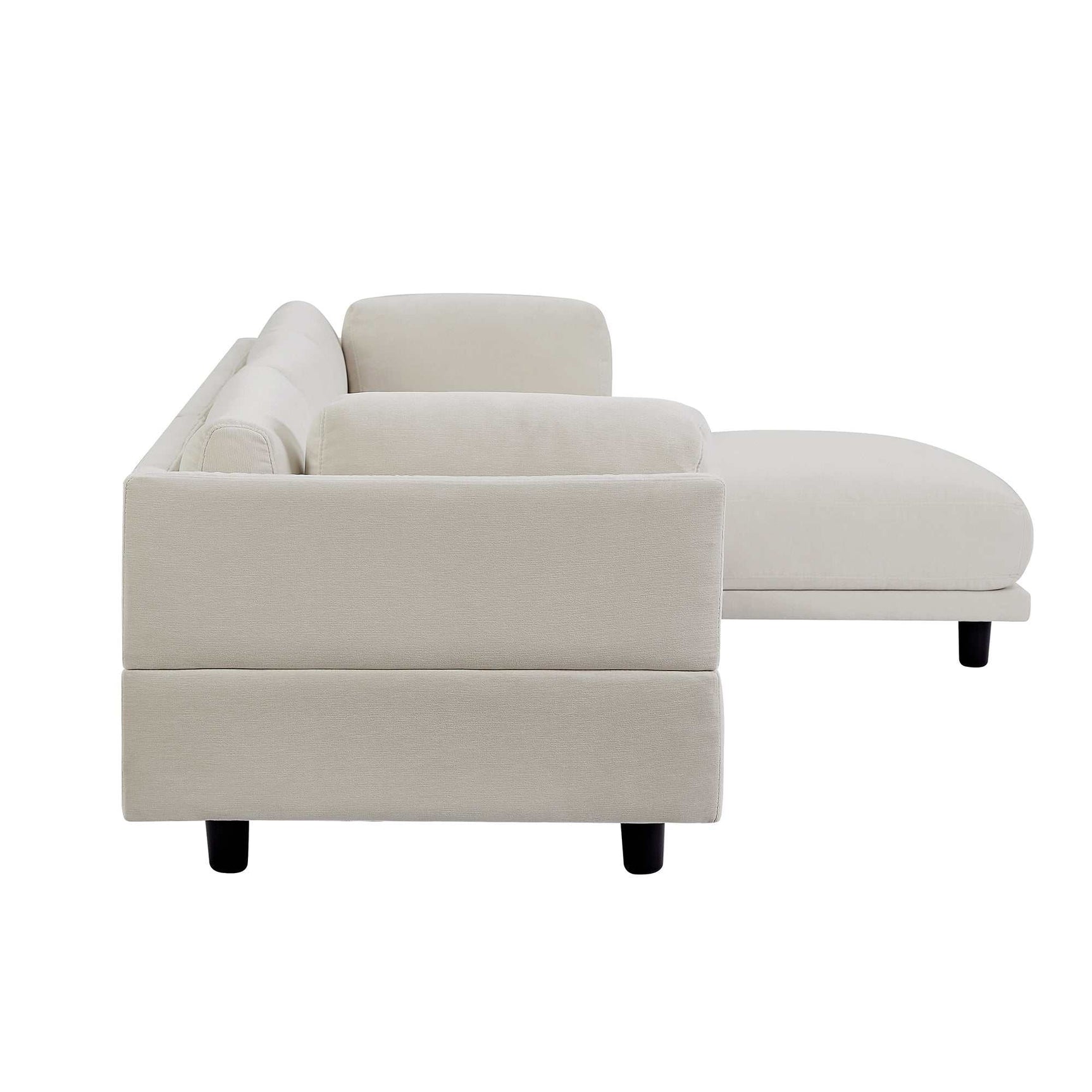 Sutter Sectional Sofa with Reversible Chaise Beige - Ornate Home
