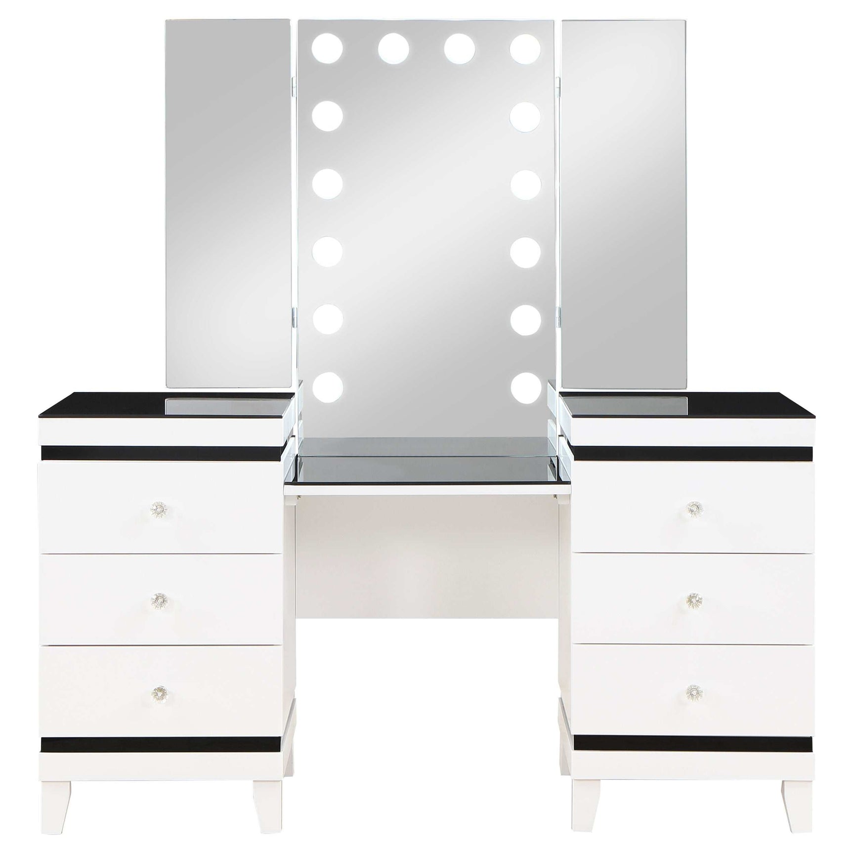 Talei White / Black Vanity Set - Ornate Home
