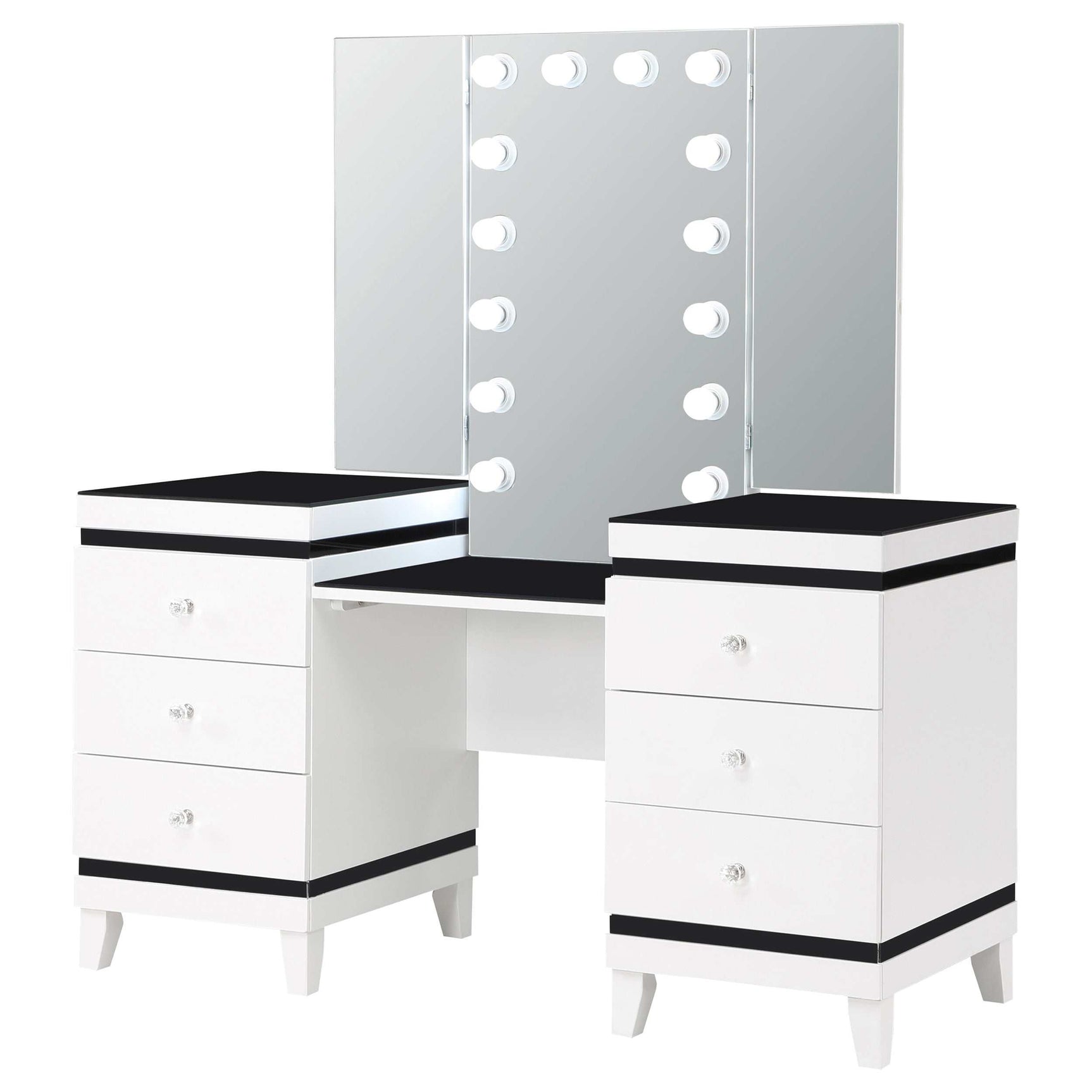 Talei White / Black Vanity Set - Ornate Home