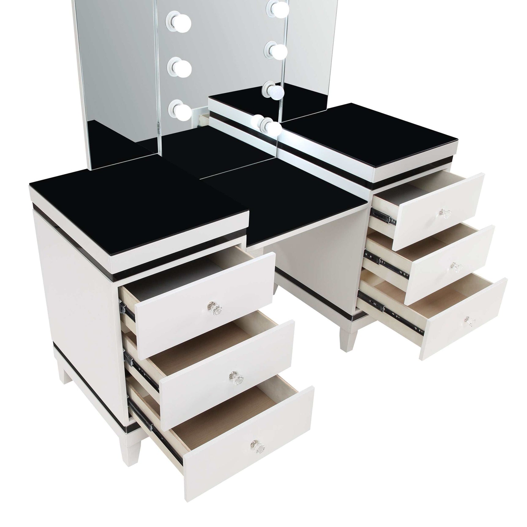 Talei White / Black Vanity Set - Ornate Home