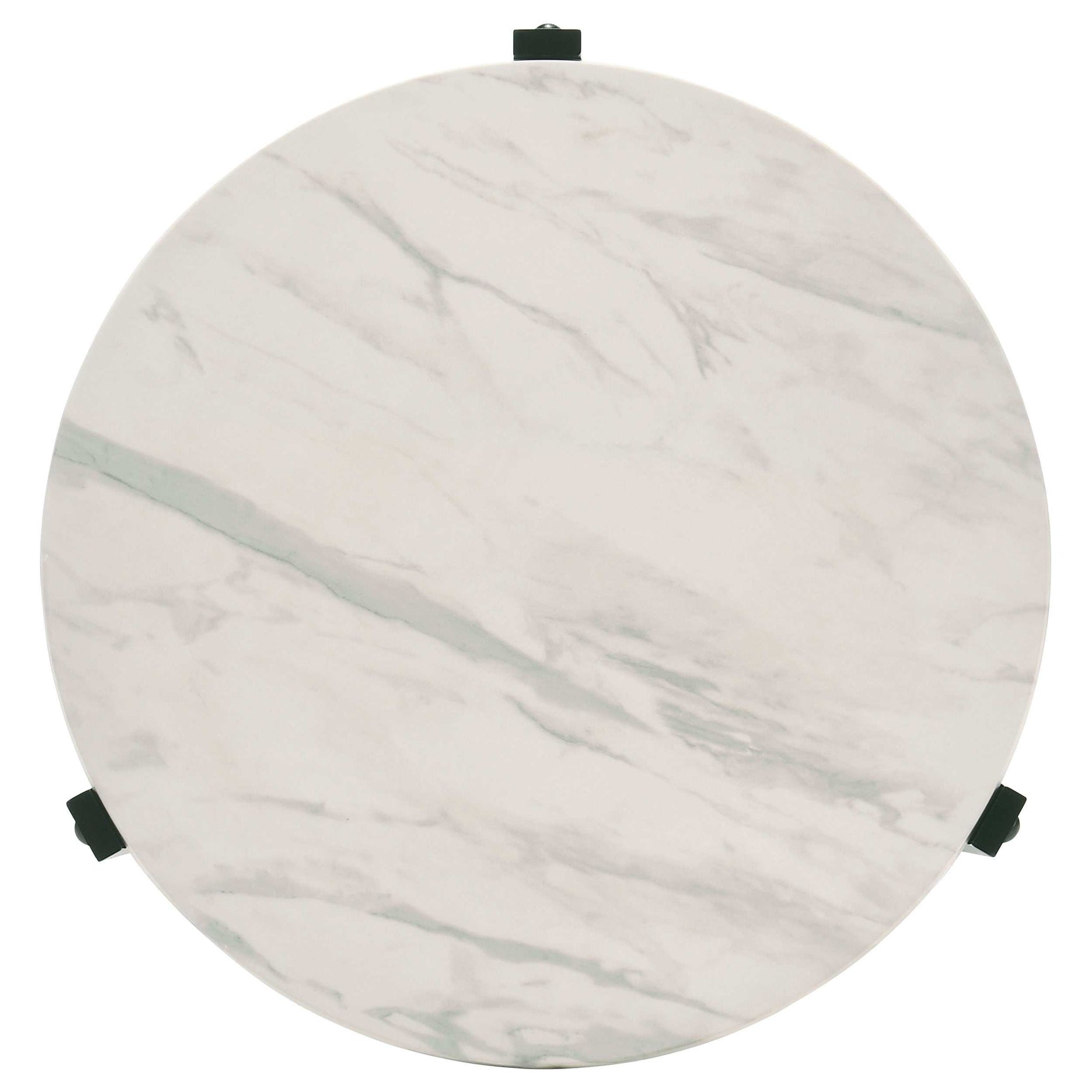 Tandi Faux White Marble / Black End Table - Ornate Home