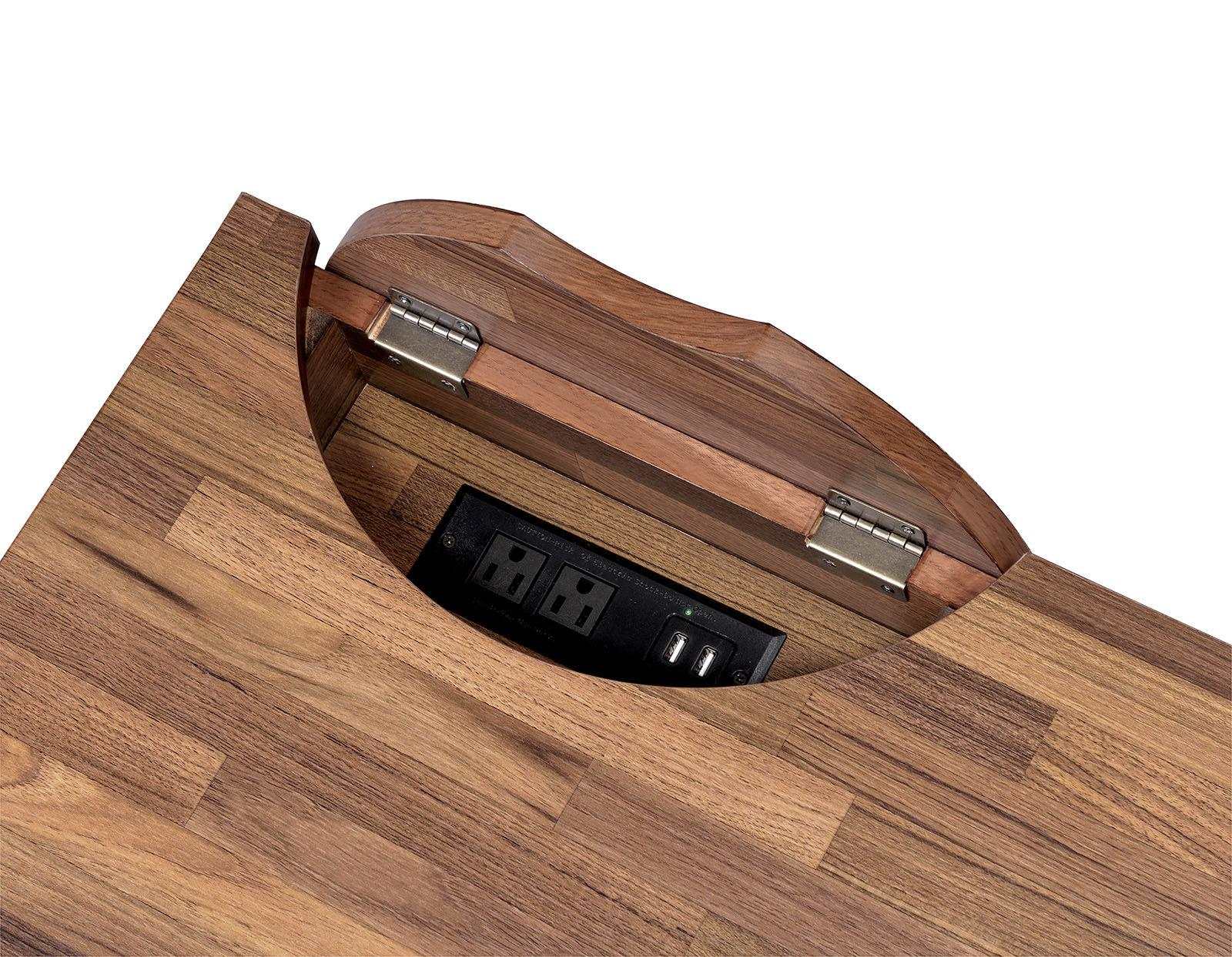 Tensed Dark Oak & Matte Black Desk - Ornate Home