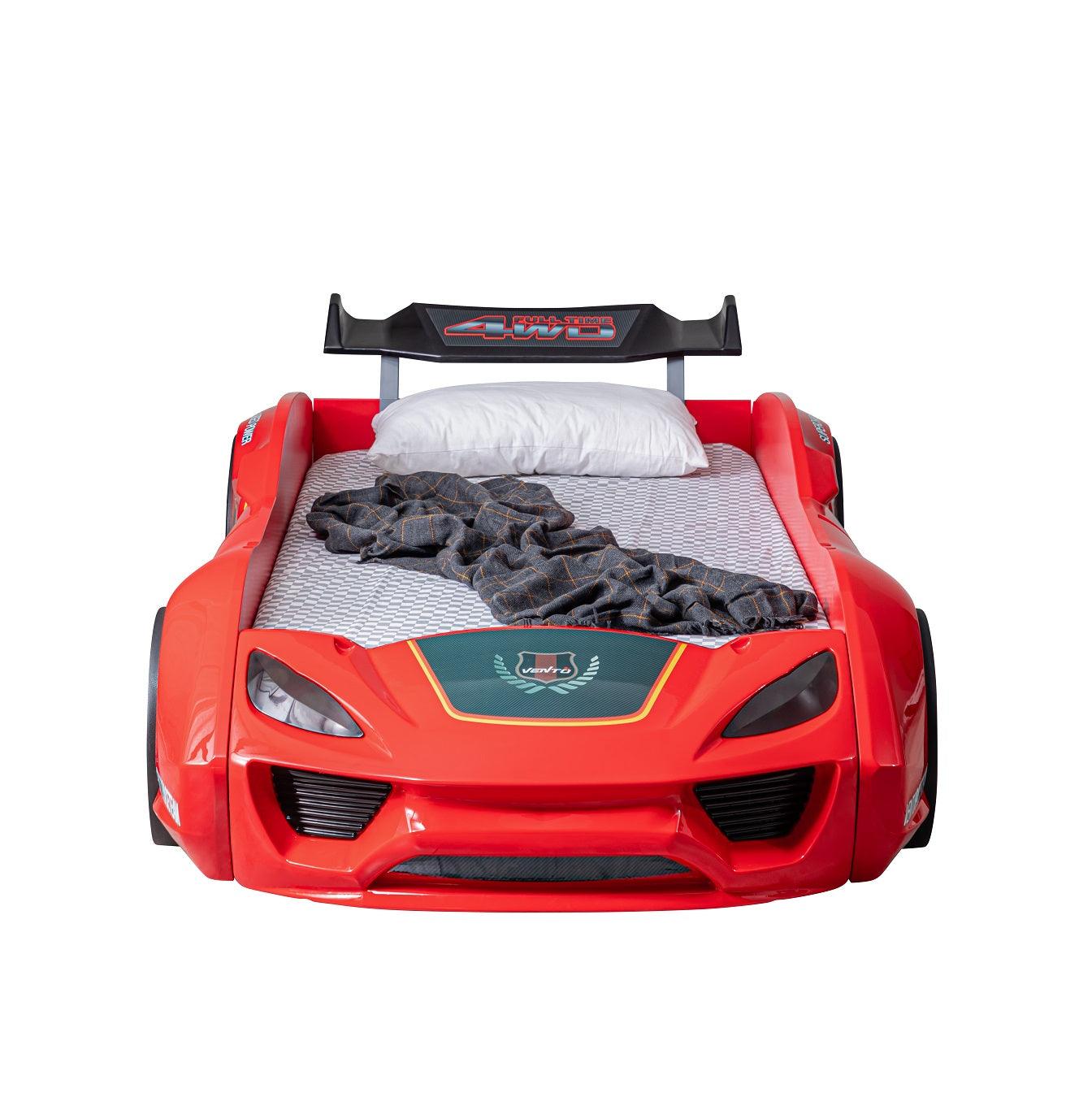 Thunder Kids Twin Carbed Red Mattress Included - Ornate Home