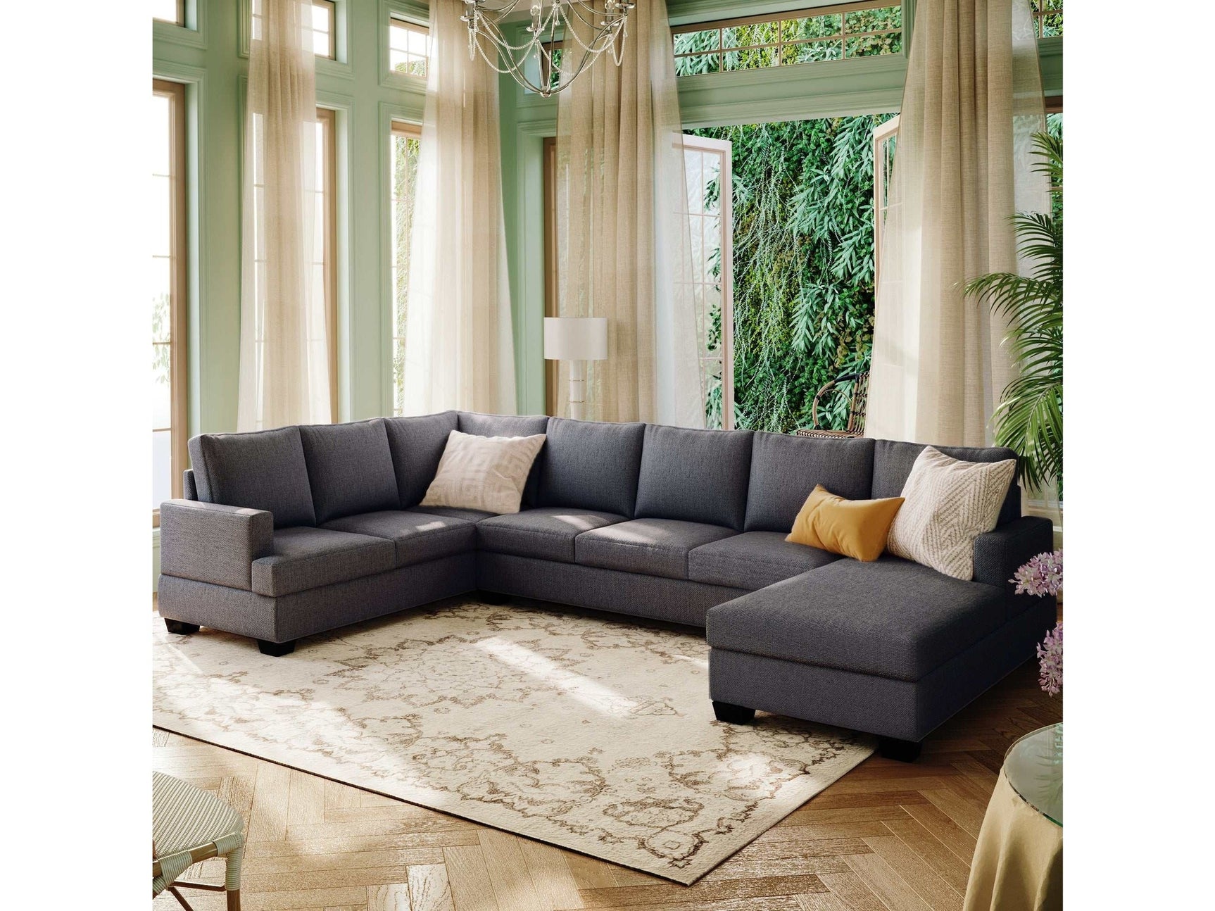 Tijuana Modern U-Shape Sectional Sofa Gray - Ornate Home