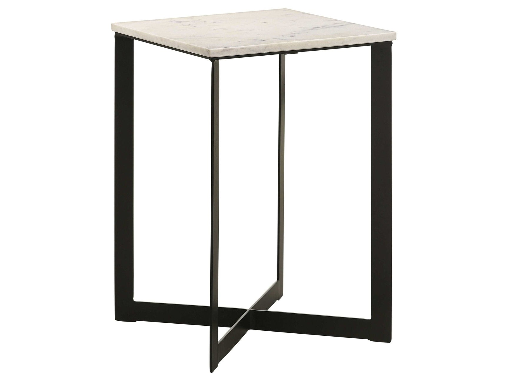Tobin White / Black End Table - Ornate Home