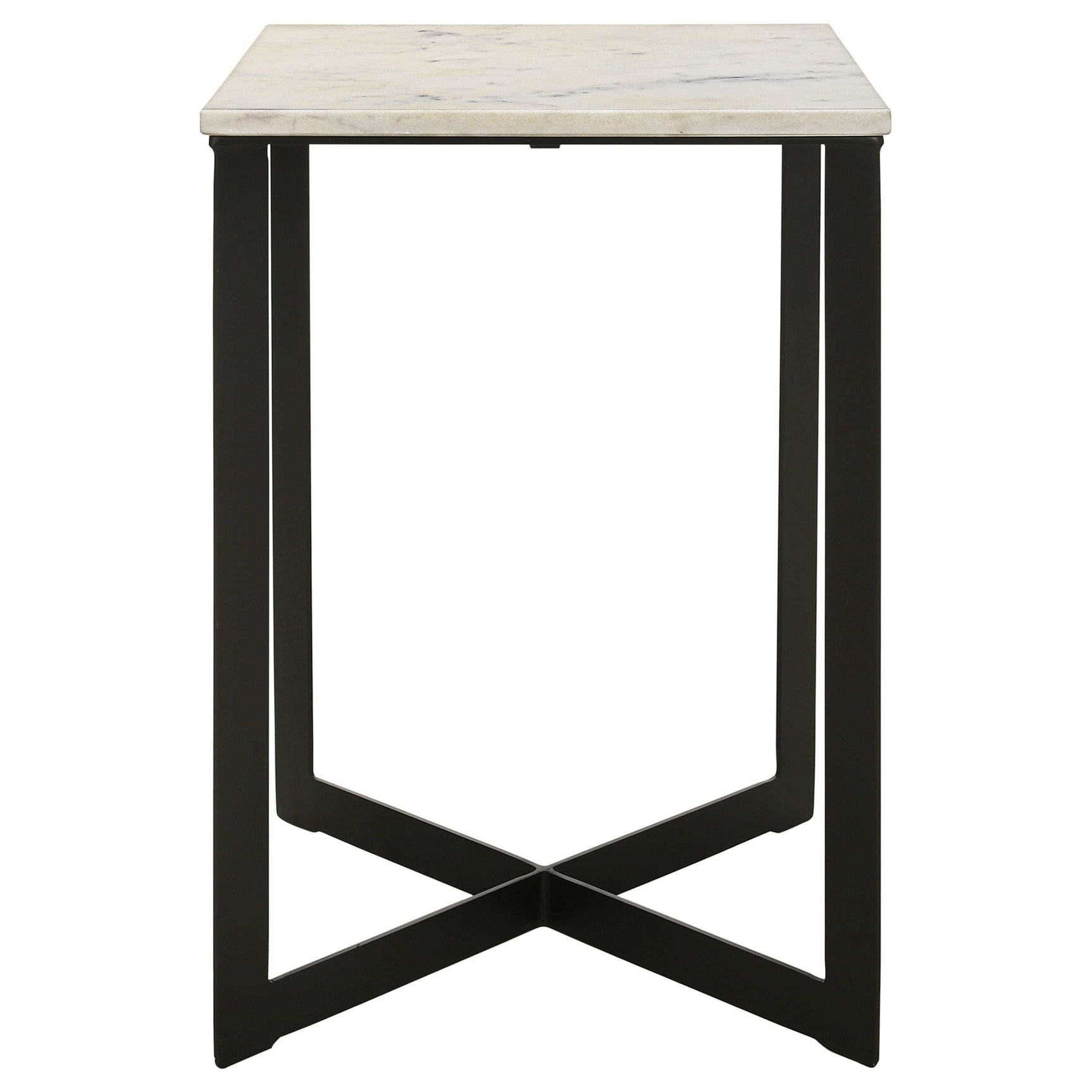 Tobin White / Black End Table - Ornate Home