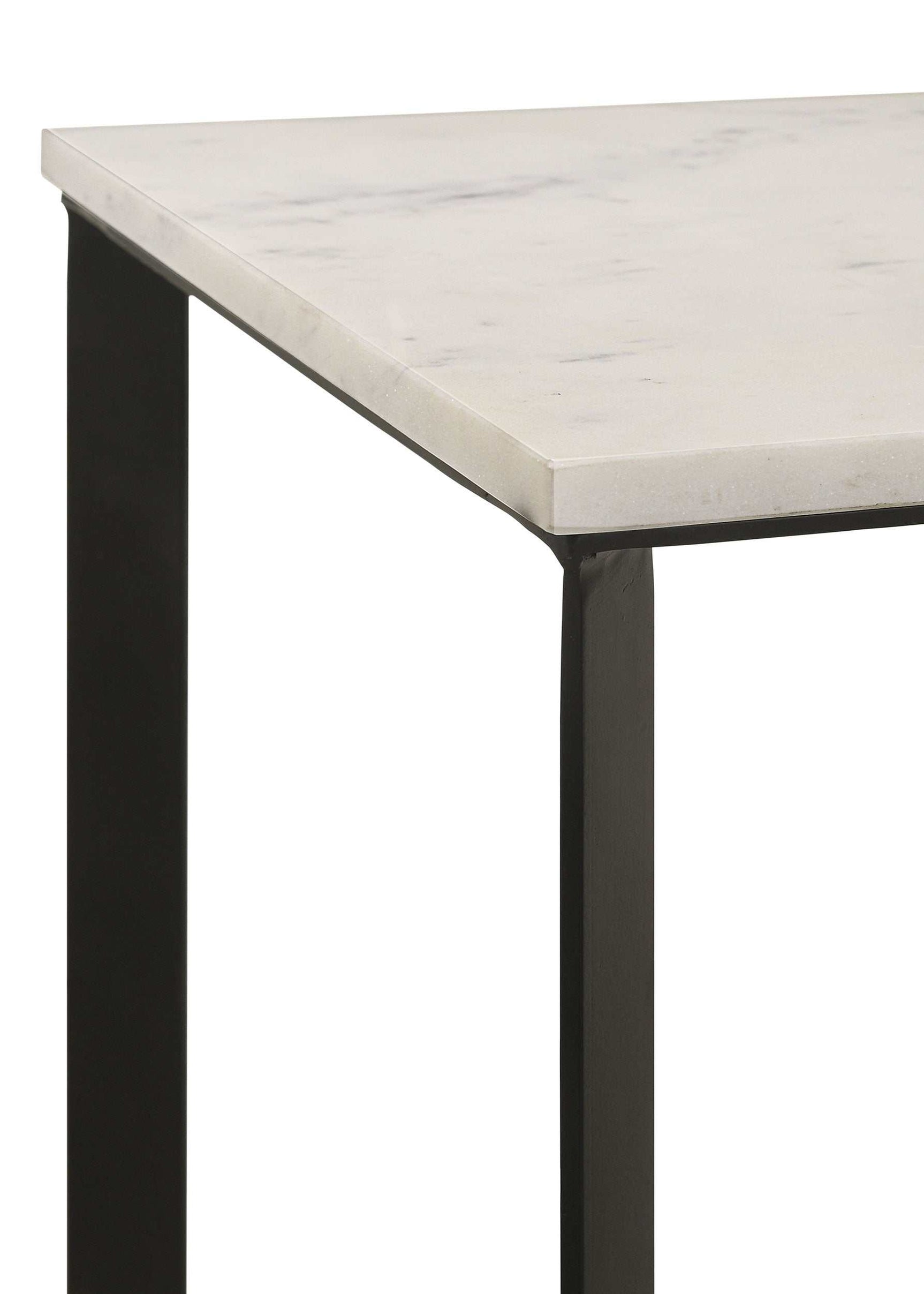 Tobin White / Black End Table - Ornate Home