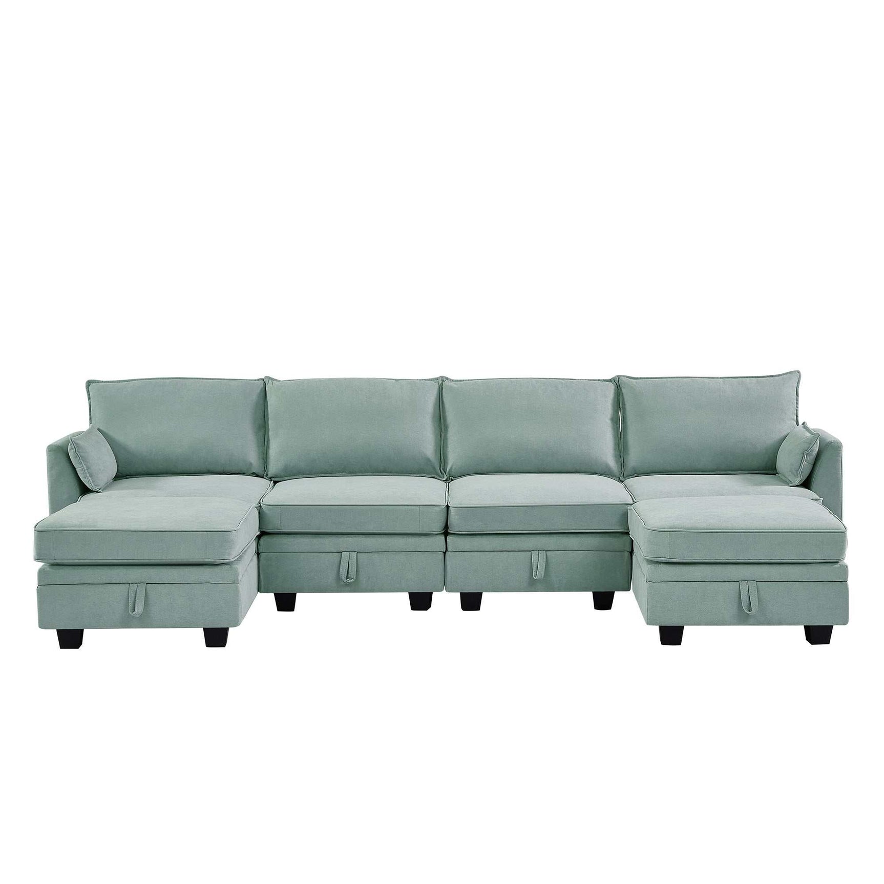 Torrey Modern Modular Sectional Sofa Light Green - Ornate Home