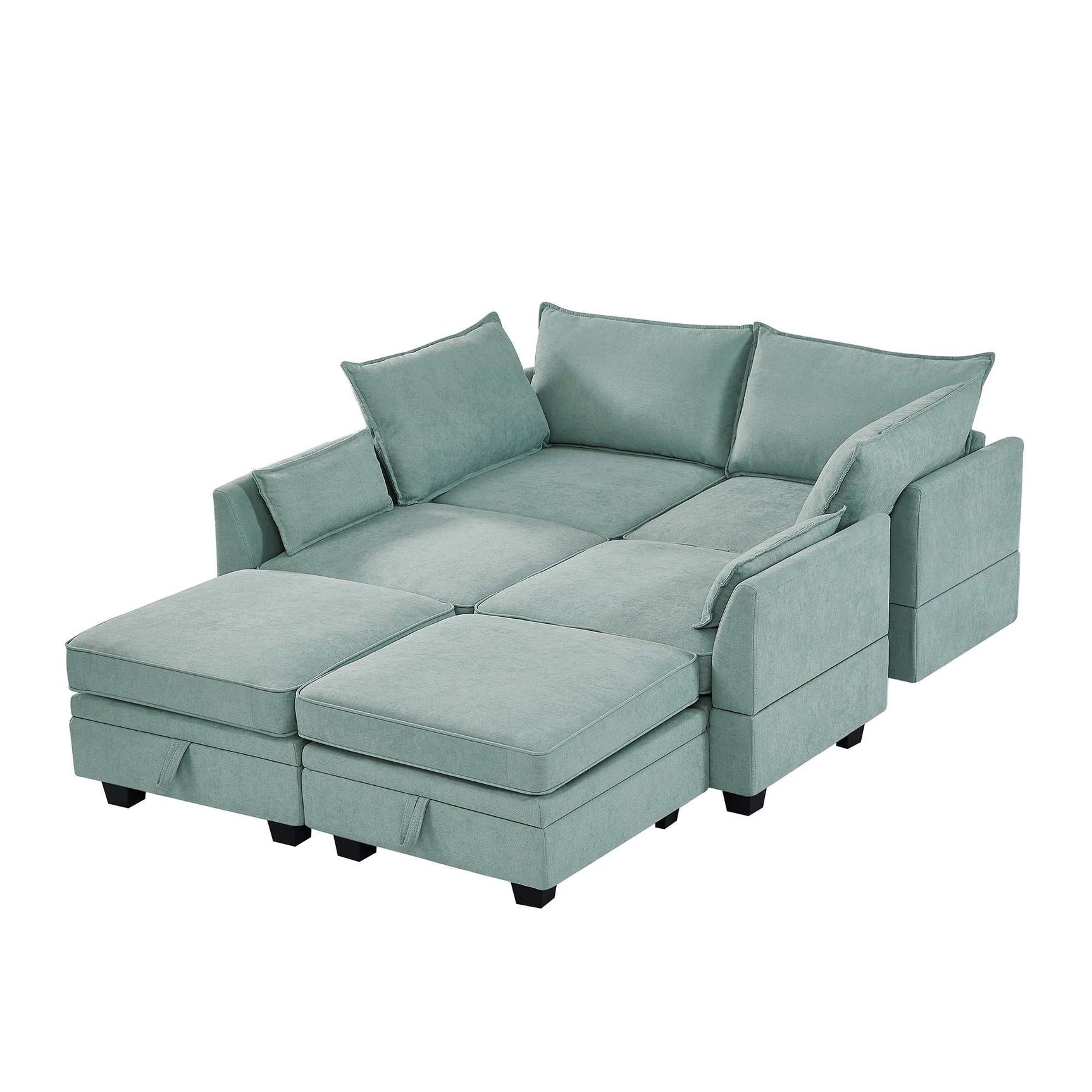 Torrey Modern Modular Sectional Sofa Light Green - Ornate Home