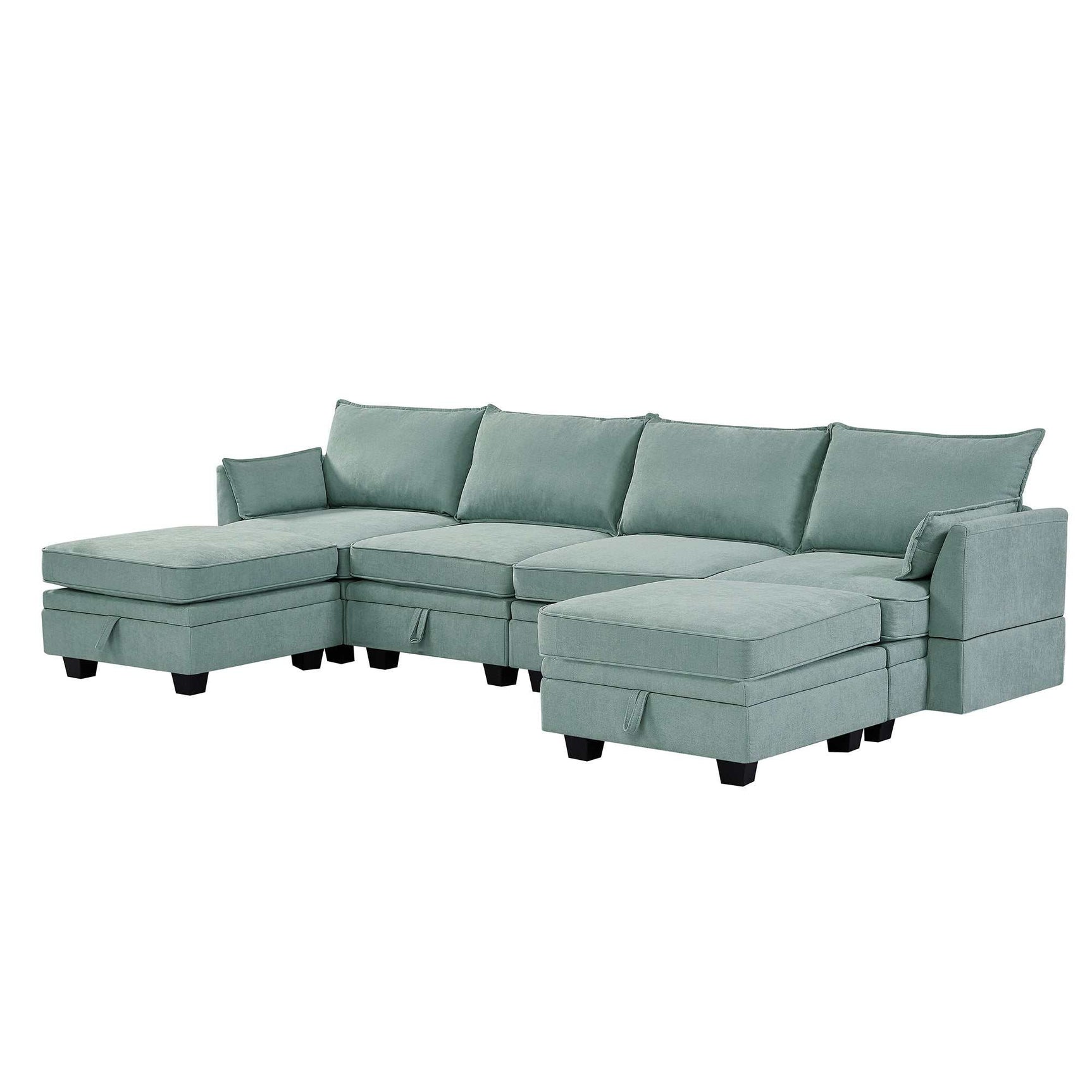 Torrey Modern Modular Sectional Sofa Light Green - Ornate Home
