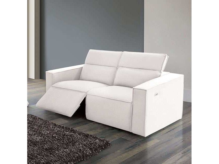 Treharris White Power Loveseat - Ornate Home
