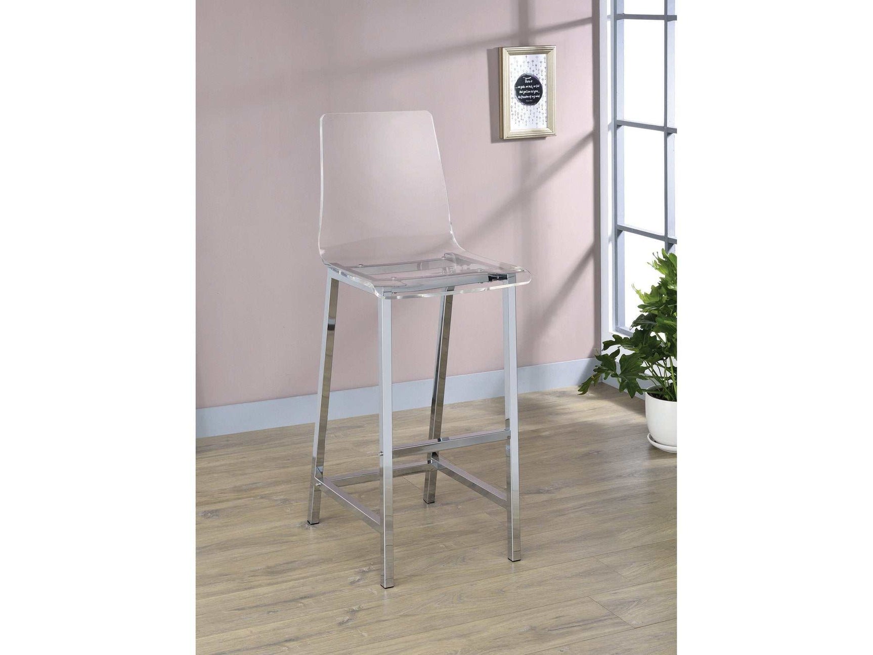 Trent Chrome & Clear Acrylic Bar Stools (Set Of 2) - Ornate Home